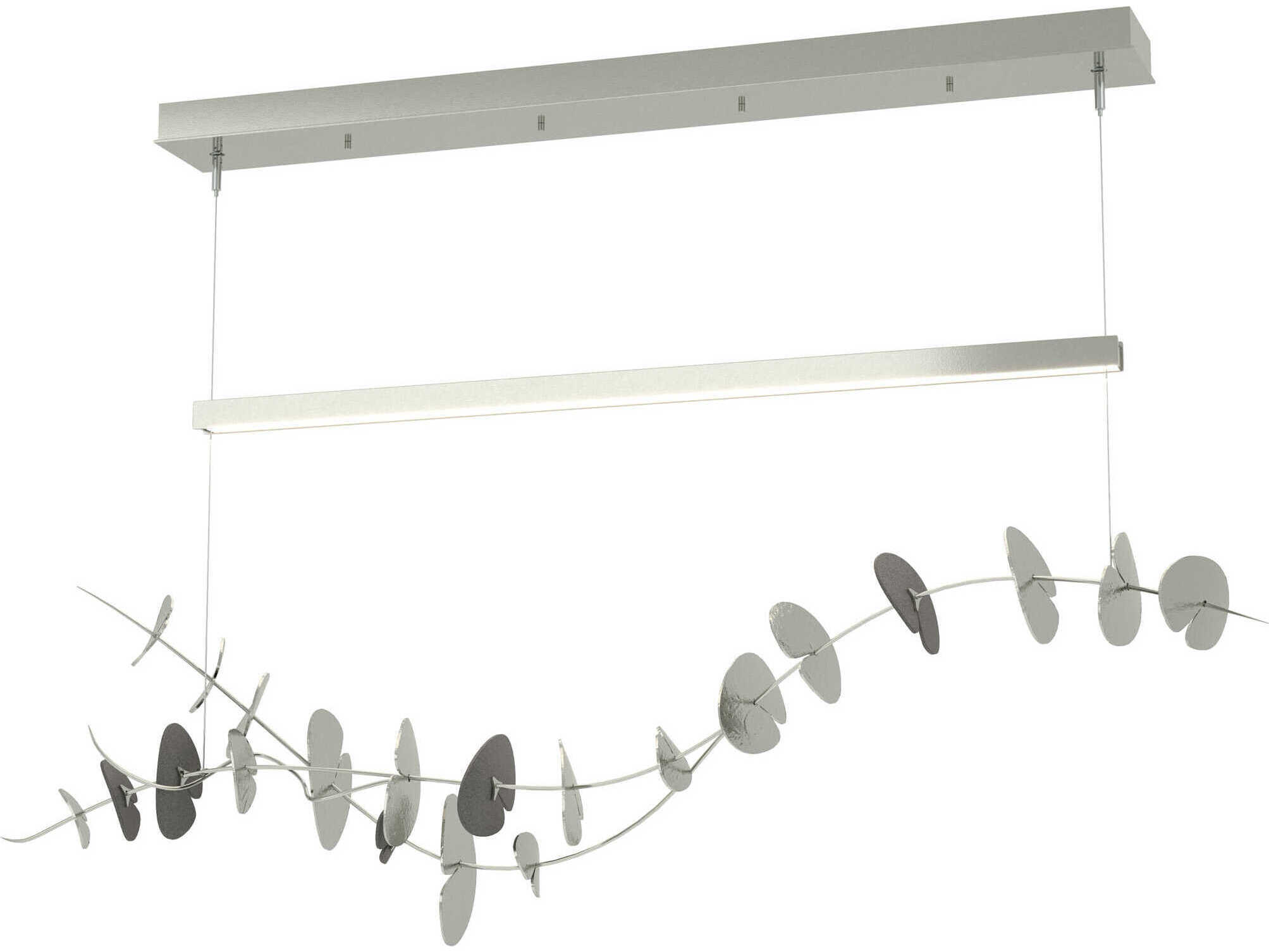 Hubbardton Forge Lily 1-Light Sterling Silver LED Linear Island Pendant