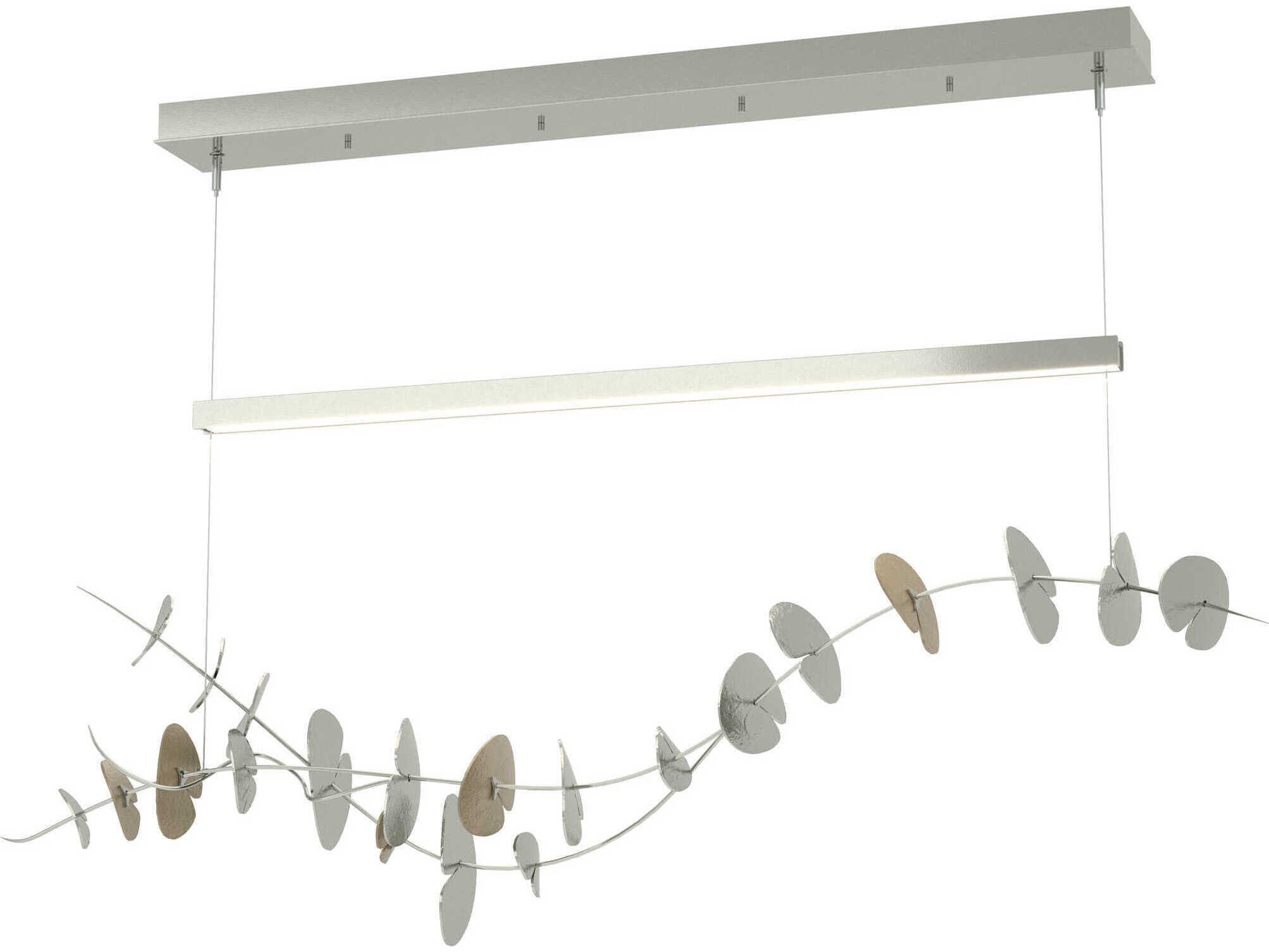 Hubbardton Forge Lily 1-Light Sterling Silver LED Linear Island Pendant