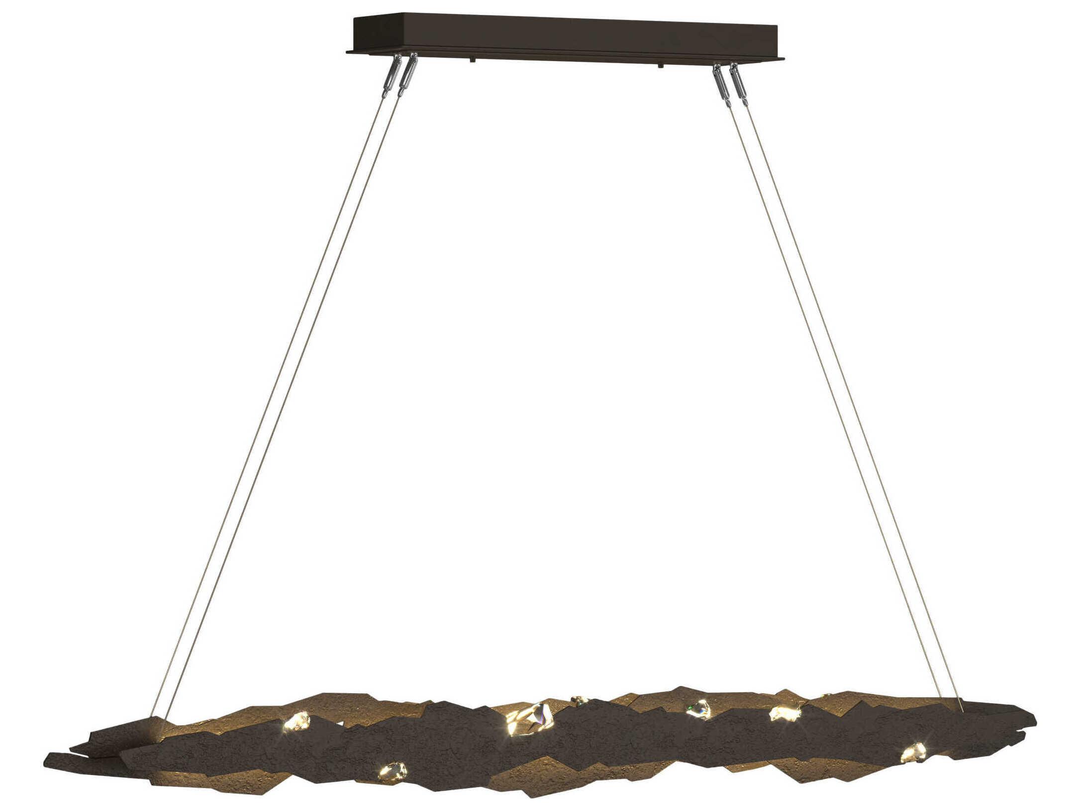 Hubbardton Forge Trove 1-Light Crystal LED Linear Island Pendant