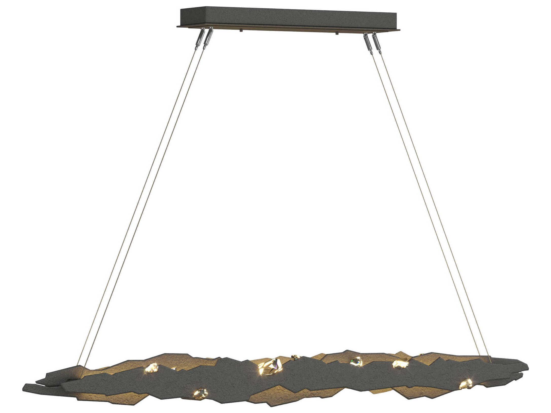 Hubbardton Forge Trove 1-Light Crystal LED Linear Island Pendant