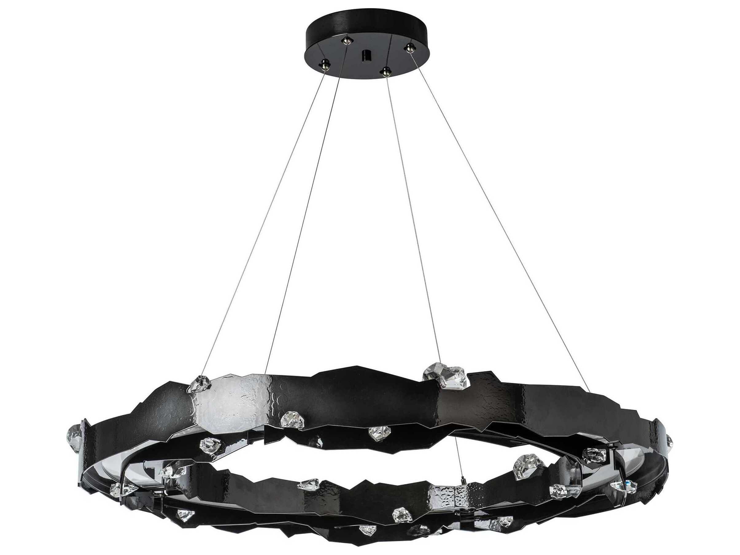 Hubbardton Forge Trove Black Round Pendant