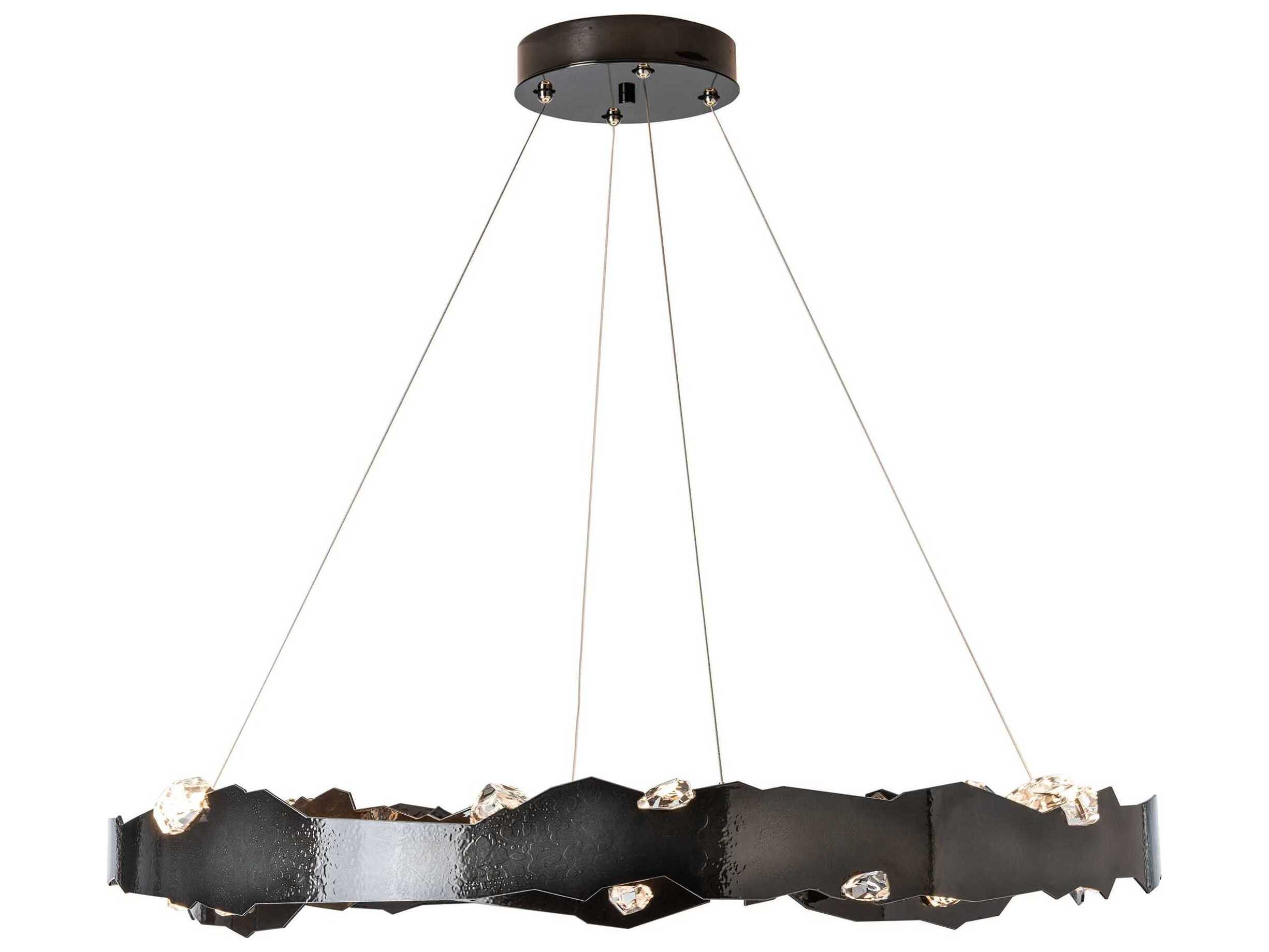 Hubbardton Forge Trove Black Round Pendant