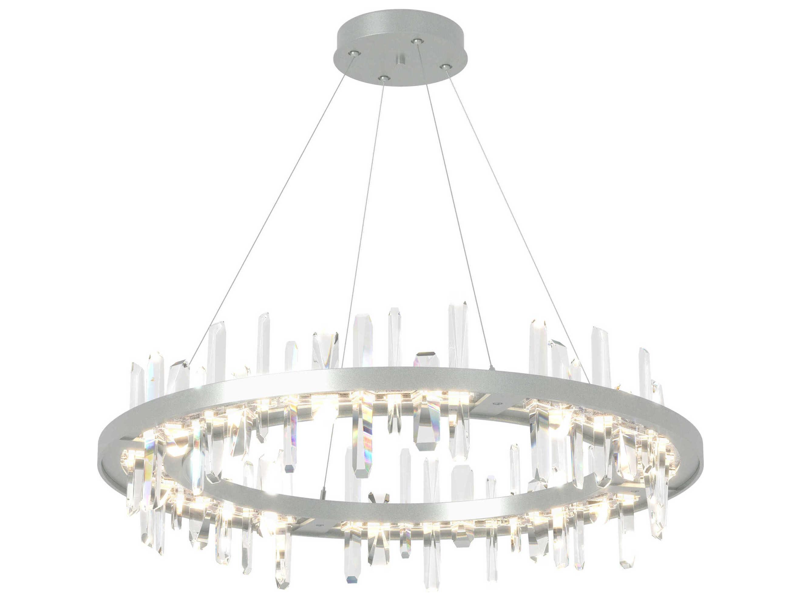 Hubbardton Forge Solitude 1-Light Crystal LED Geometric Round Pendant