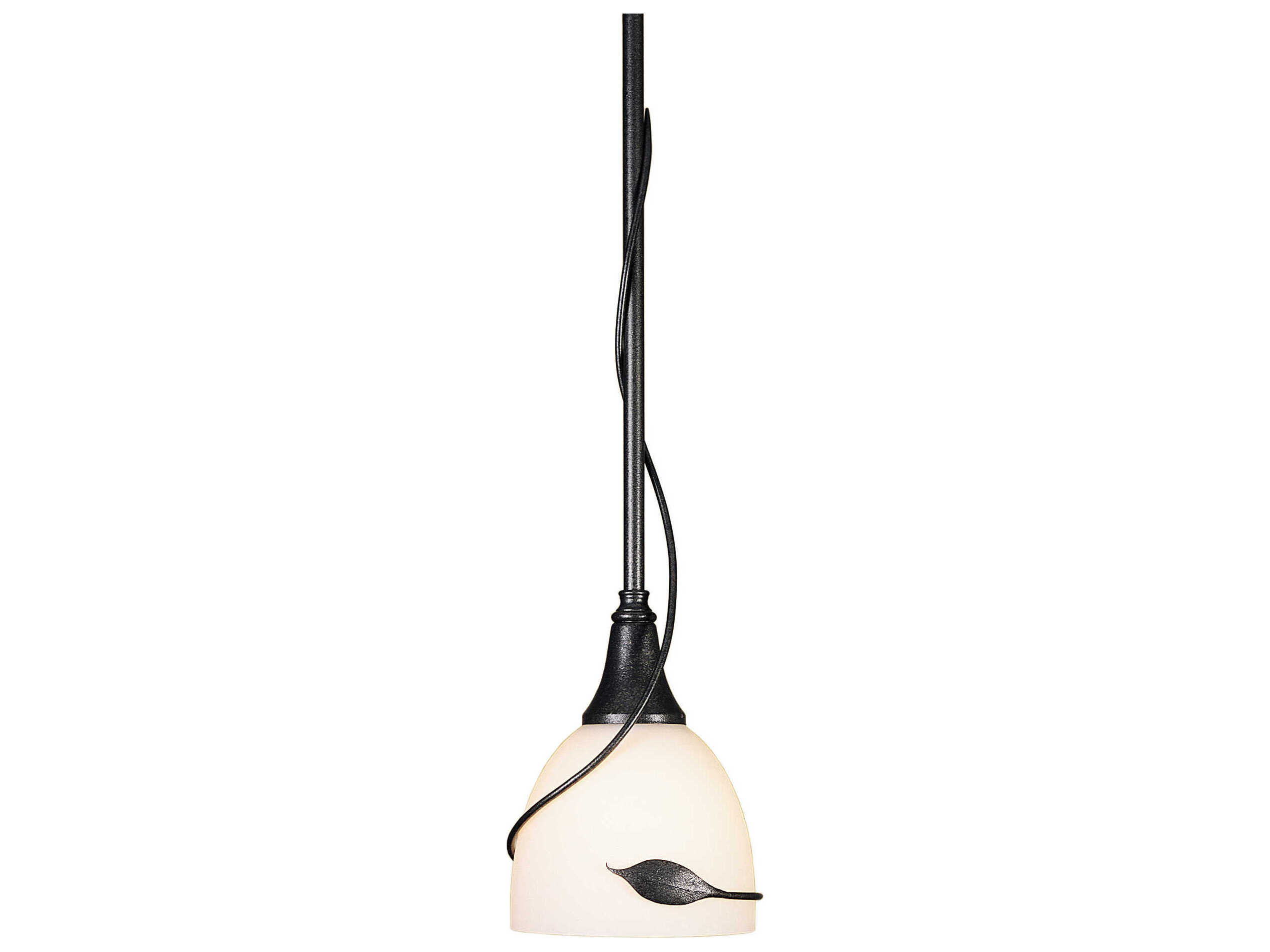Hubbardton Forge Twining Leaf 1-Light Glass Bell Mini Pendant
