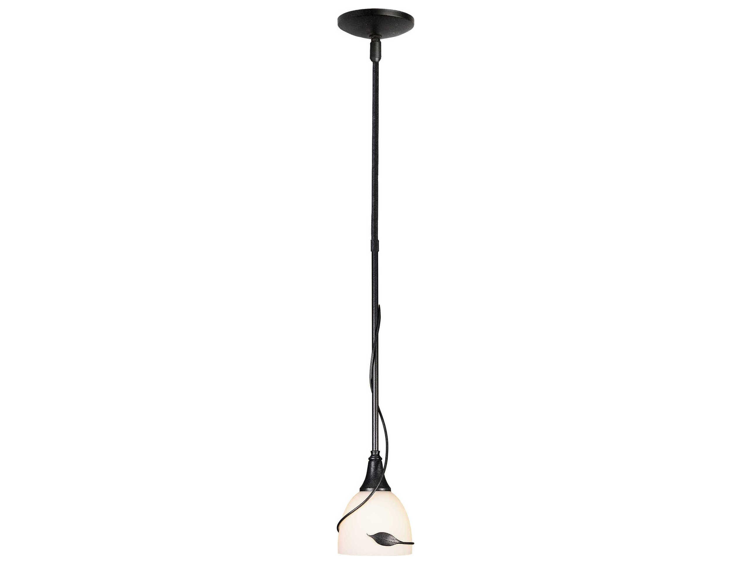 Hubbardton Forge Twining Leaf 1-Light Glass Bell Mini Pendant