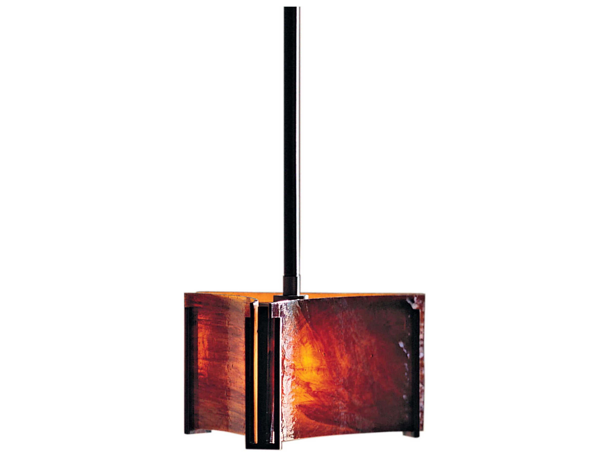 Hubbardton Forge Exos 1-Light Pewter Glass Mini Pendant