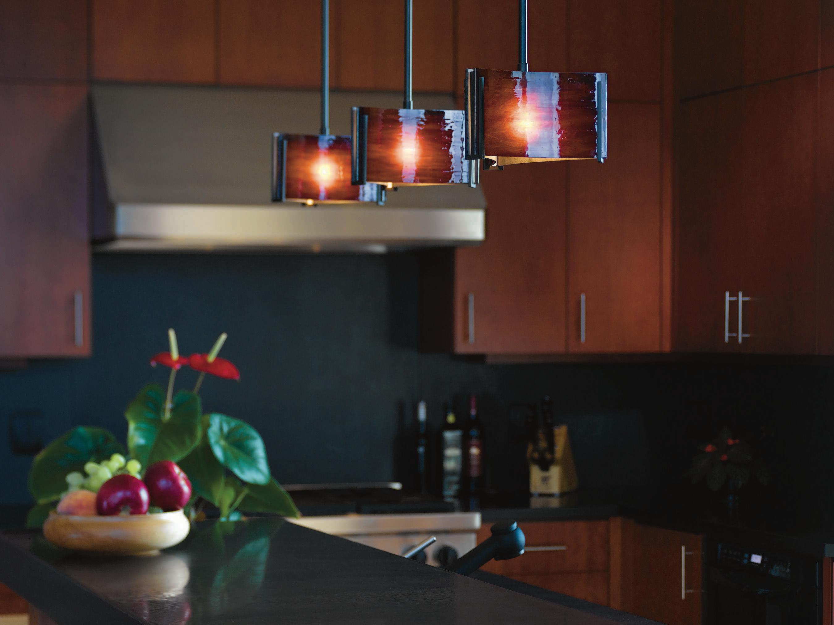 Hubbardton Forge Exos 1-Light Pewter Glass Mini Pendant