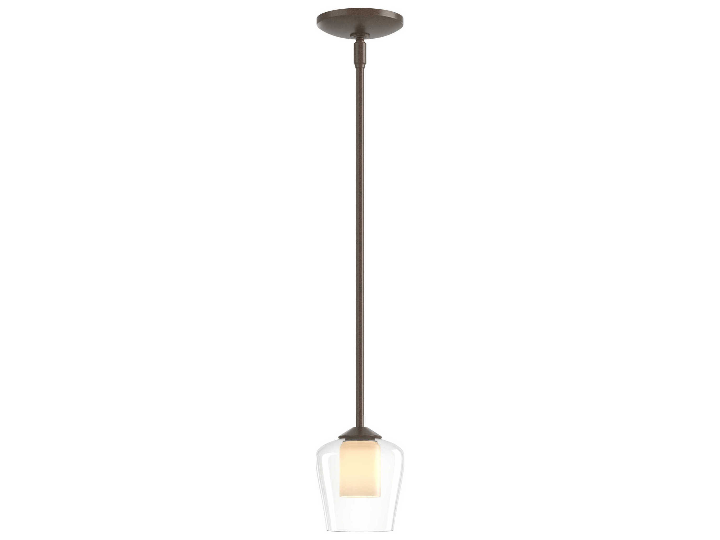 Hubbardton Forge Simple 1-Light Glass Bell Cylinder Mini Pendant