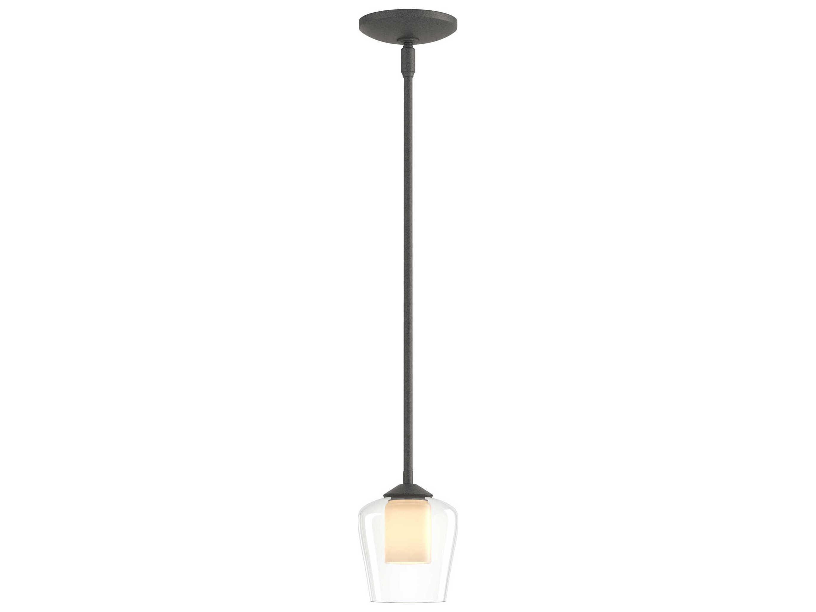 Hubbardton Forge Simple 1-Light Glass Bell Cylinder Mini Pendant