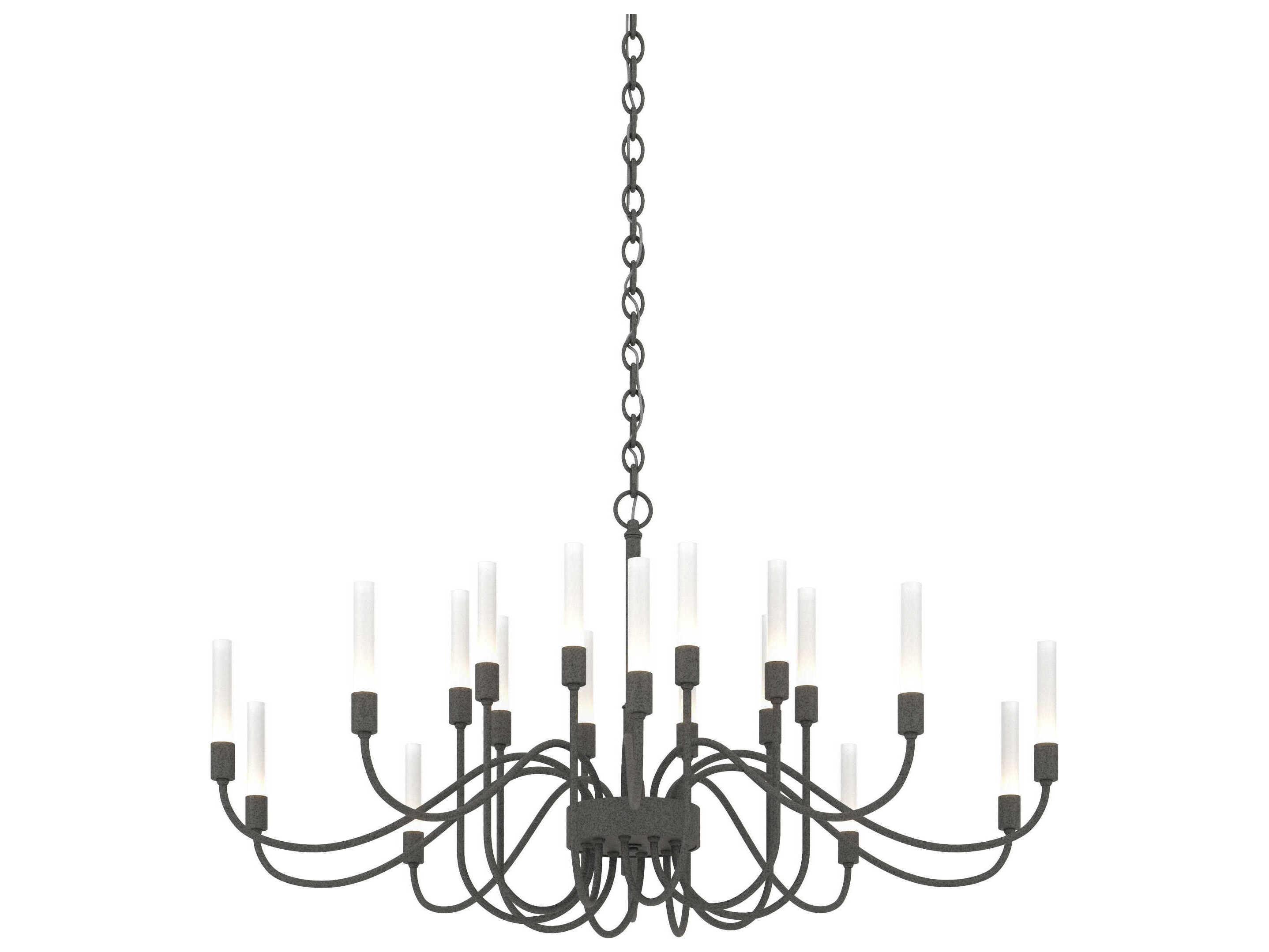 Hubbardton Forge Lisse 20-Light Glass Cylinder Chandelier