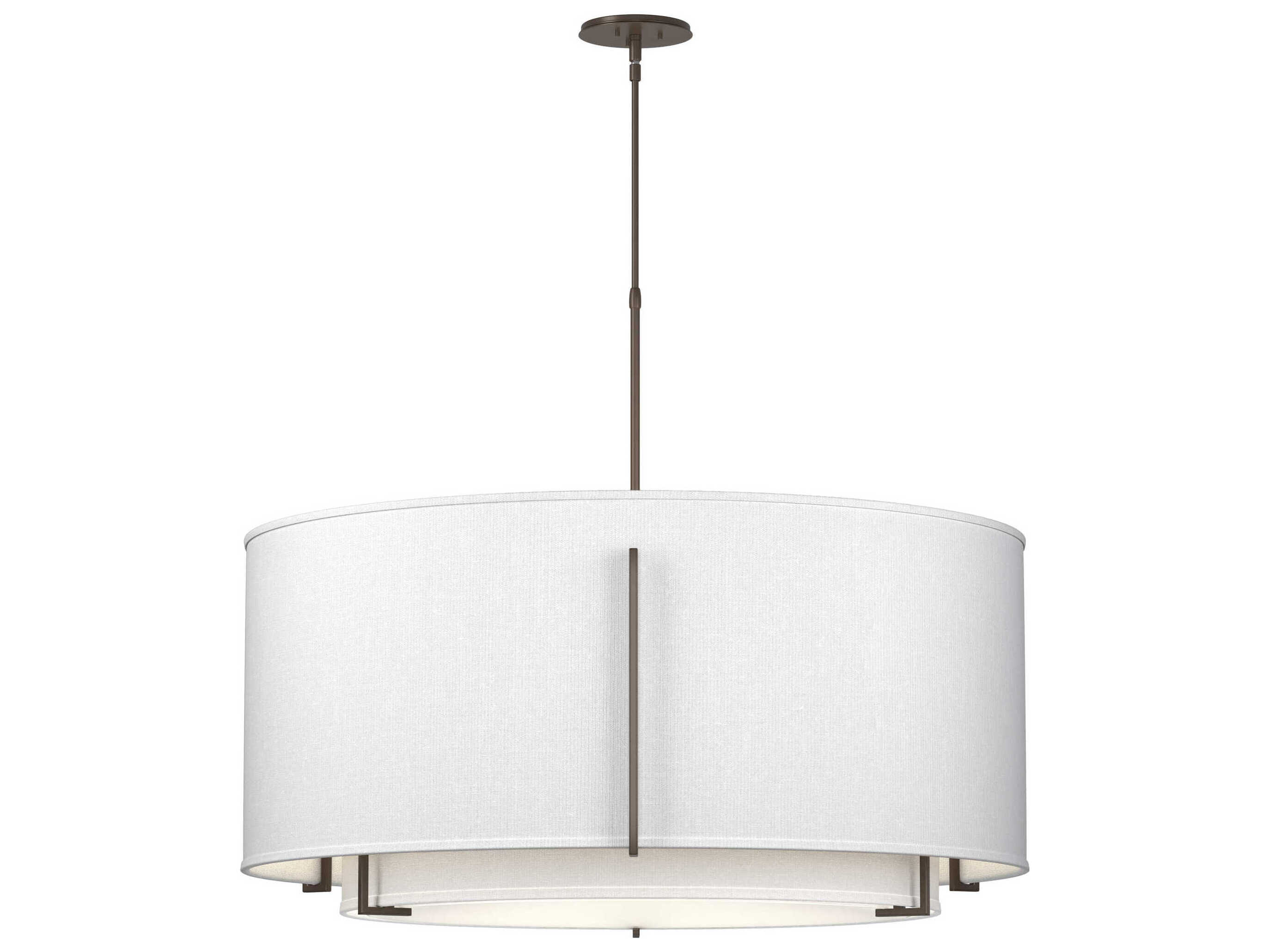 Hubbardton Forge Exos 3-Light Glass Drum Tiered Pendant