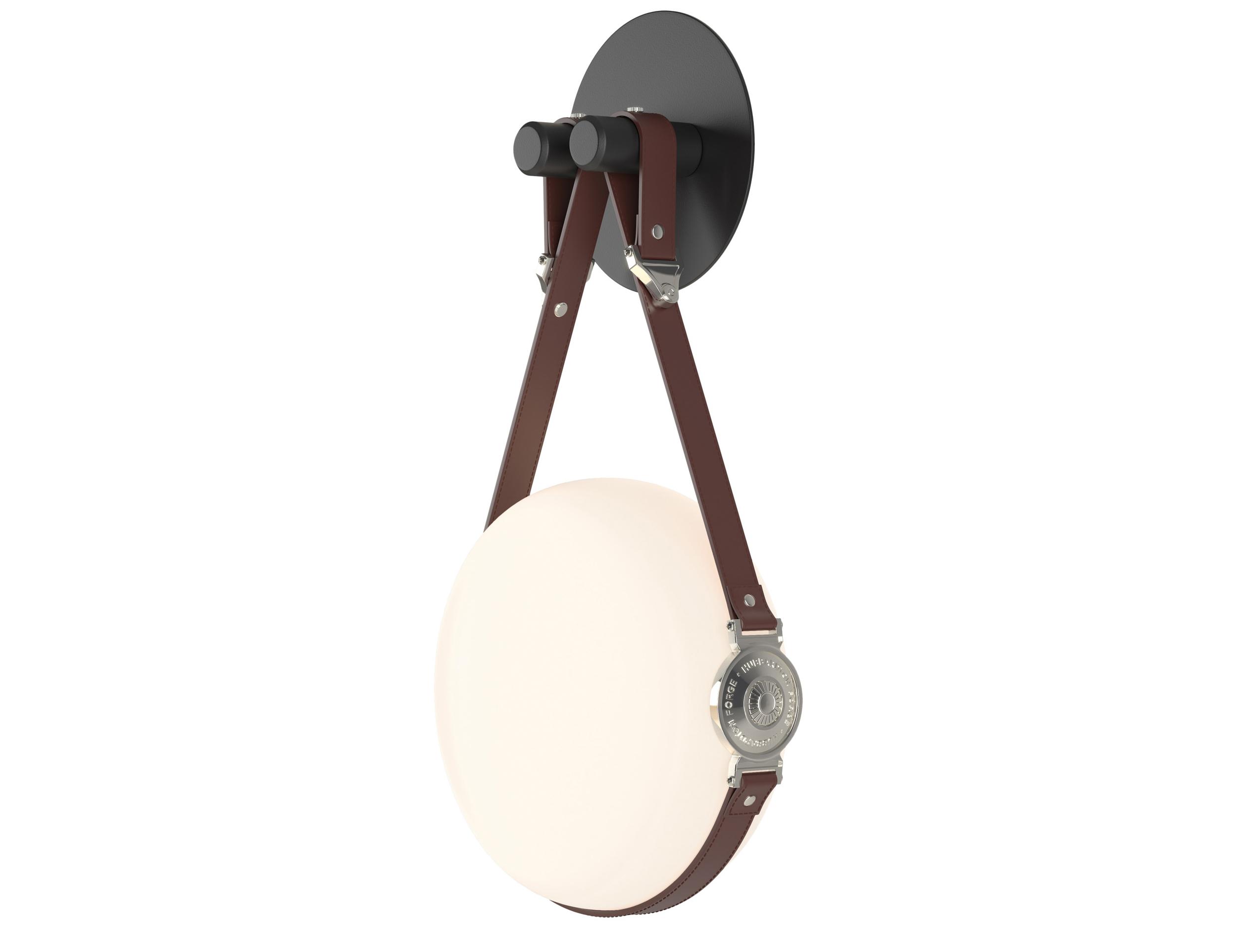 Hubbardton Forge Derby 1-Light Black Brass Glass LED Wall Sconce