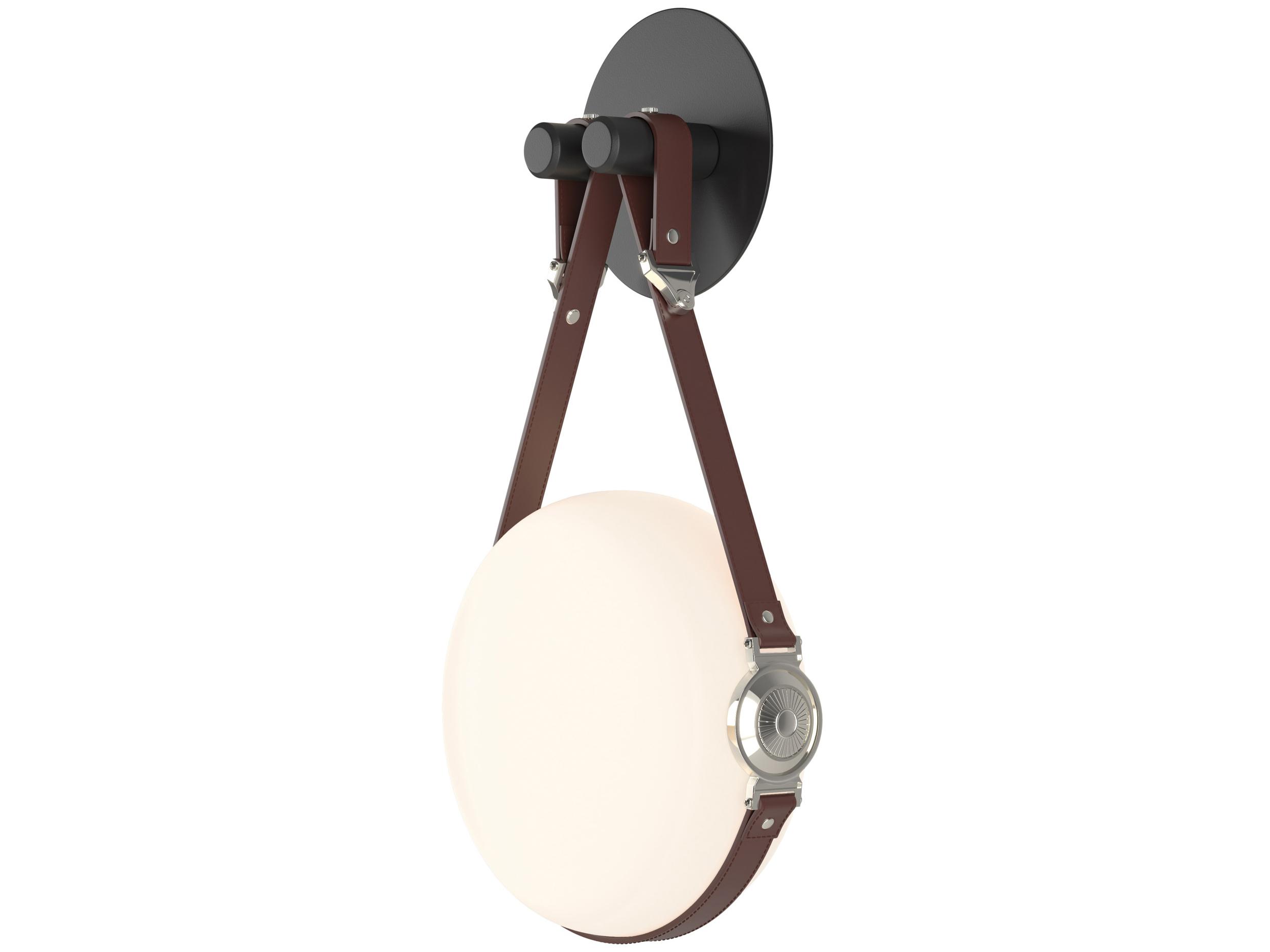Hubbardton Forge Derby 1-Light Black Brass Glass LED Wall Sconce