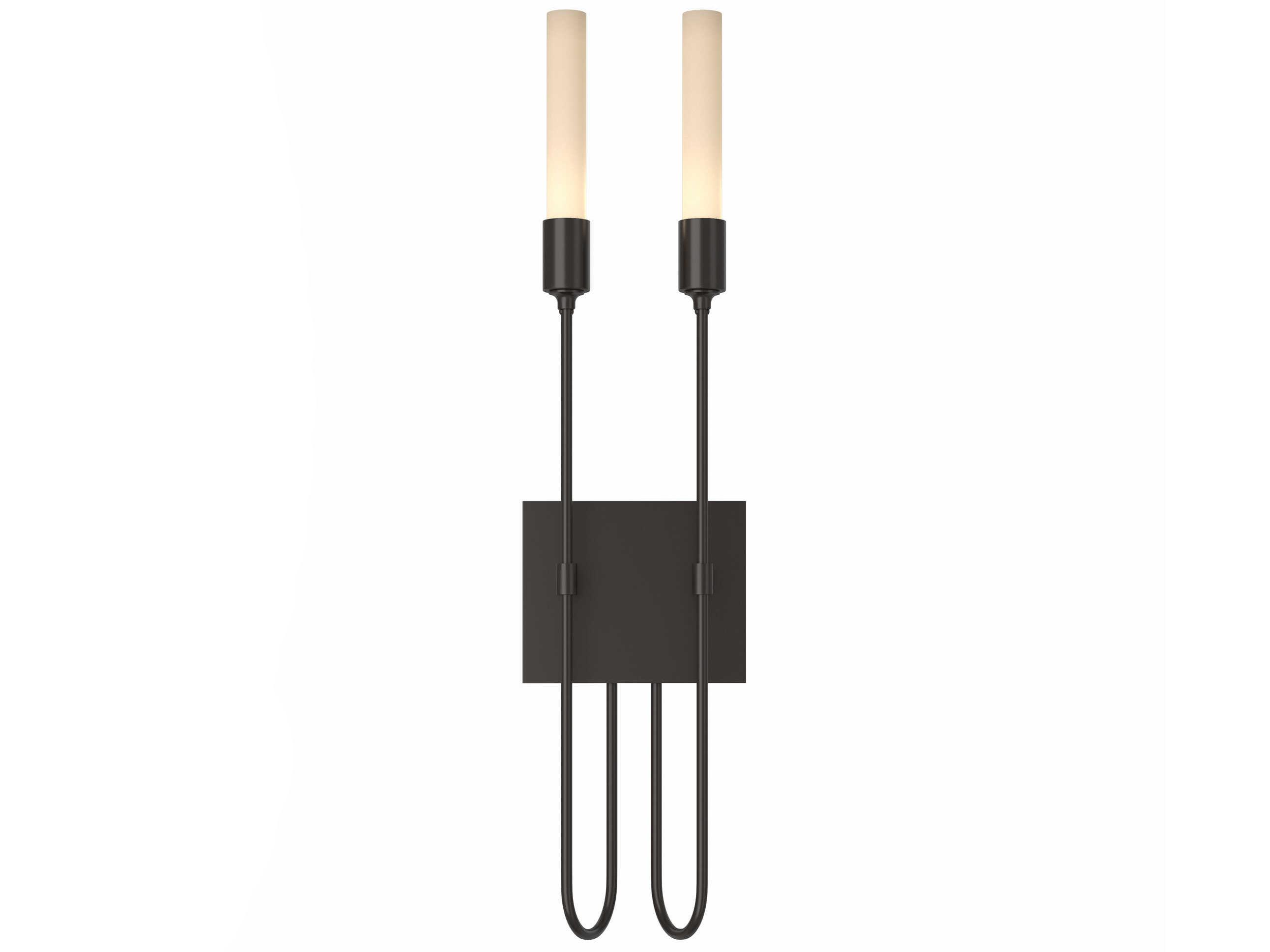 Hubbardton Forge Lisse 2-Light Dark Smoke Copper Glass Wall Sconce