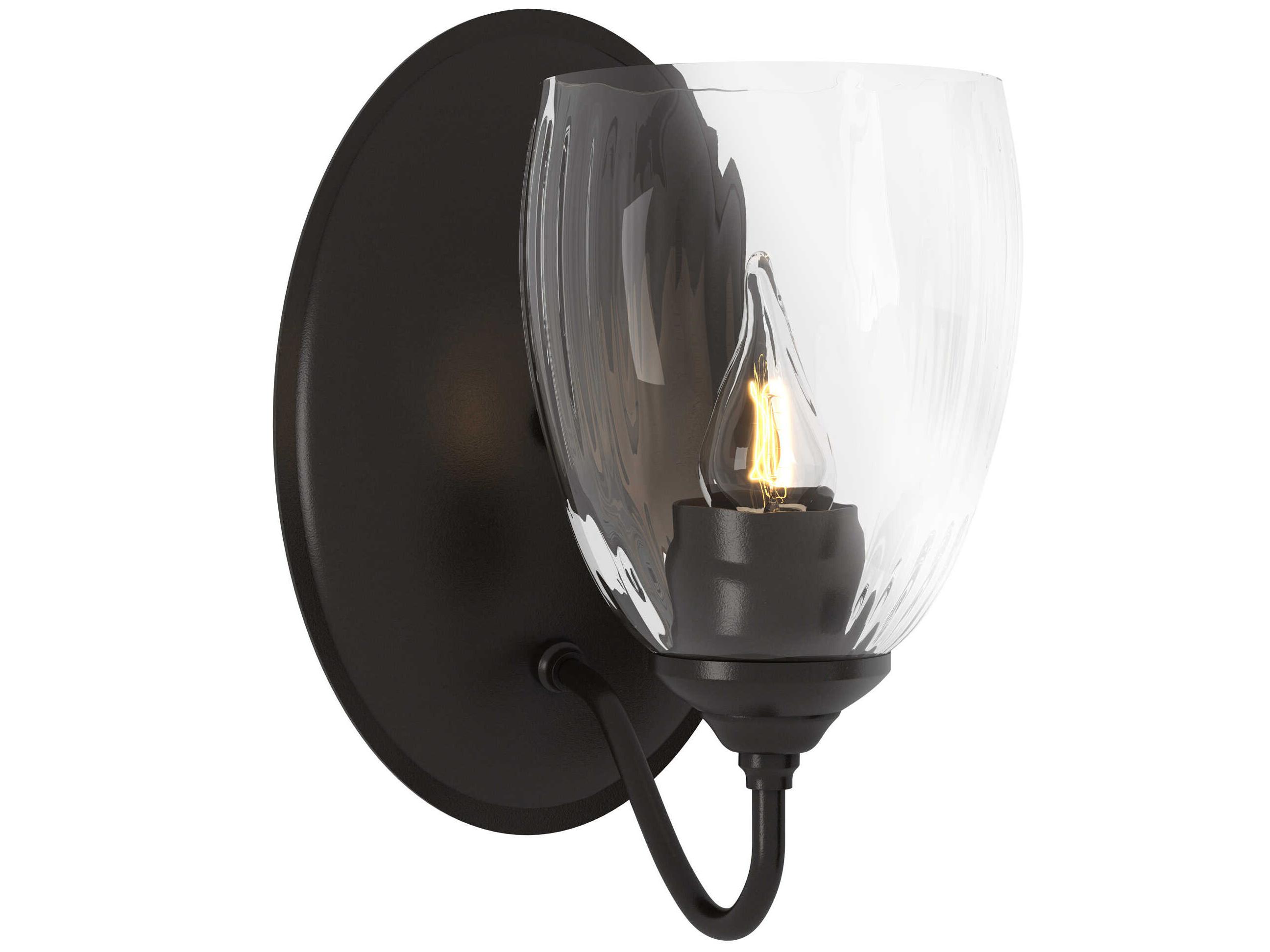 Hubbardton Forge Simple 1-Light Dark Smoke Gray Glass Wall Sconce