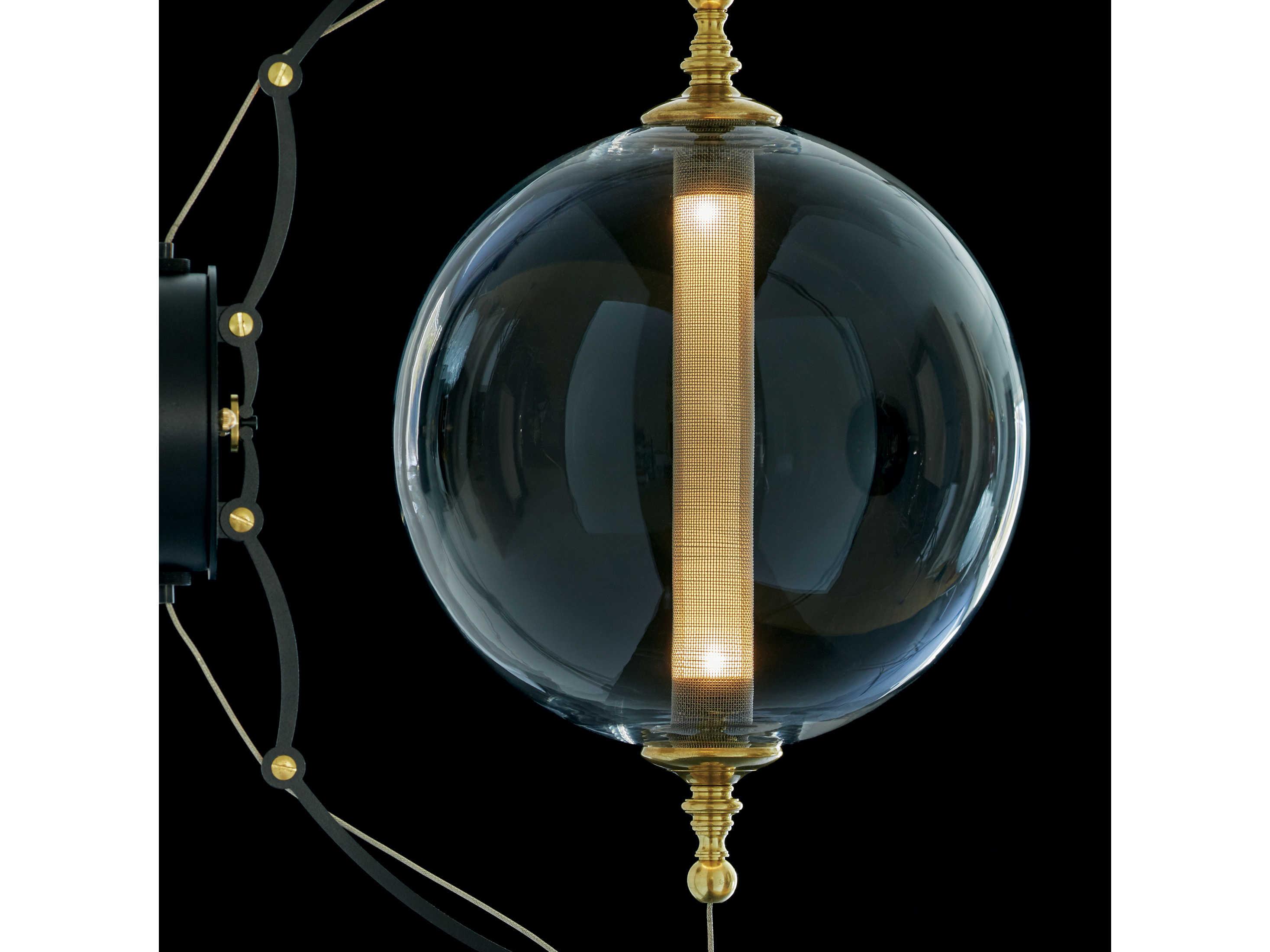 Hubbardton Forge Otto 2-Light Brass With Black Glass Wall Sconce