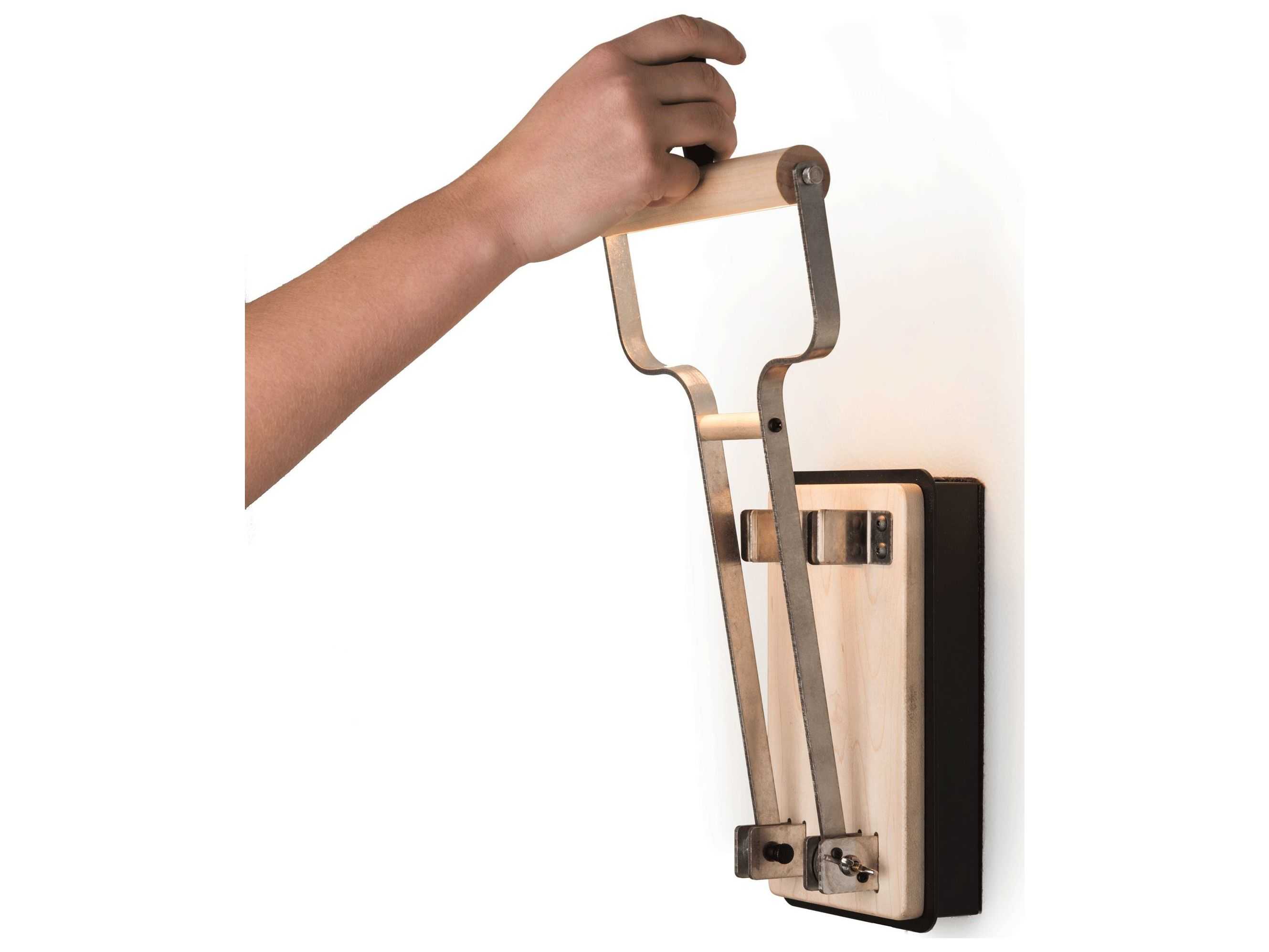 Hubbardton Forge Old Sparky Black Maple Wood LED Wall Sconce