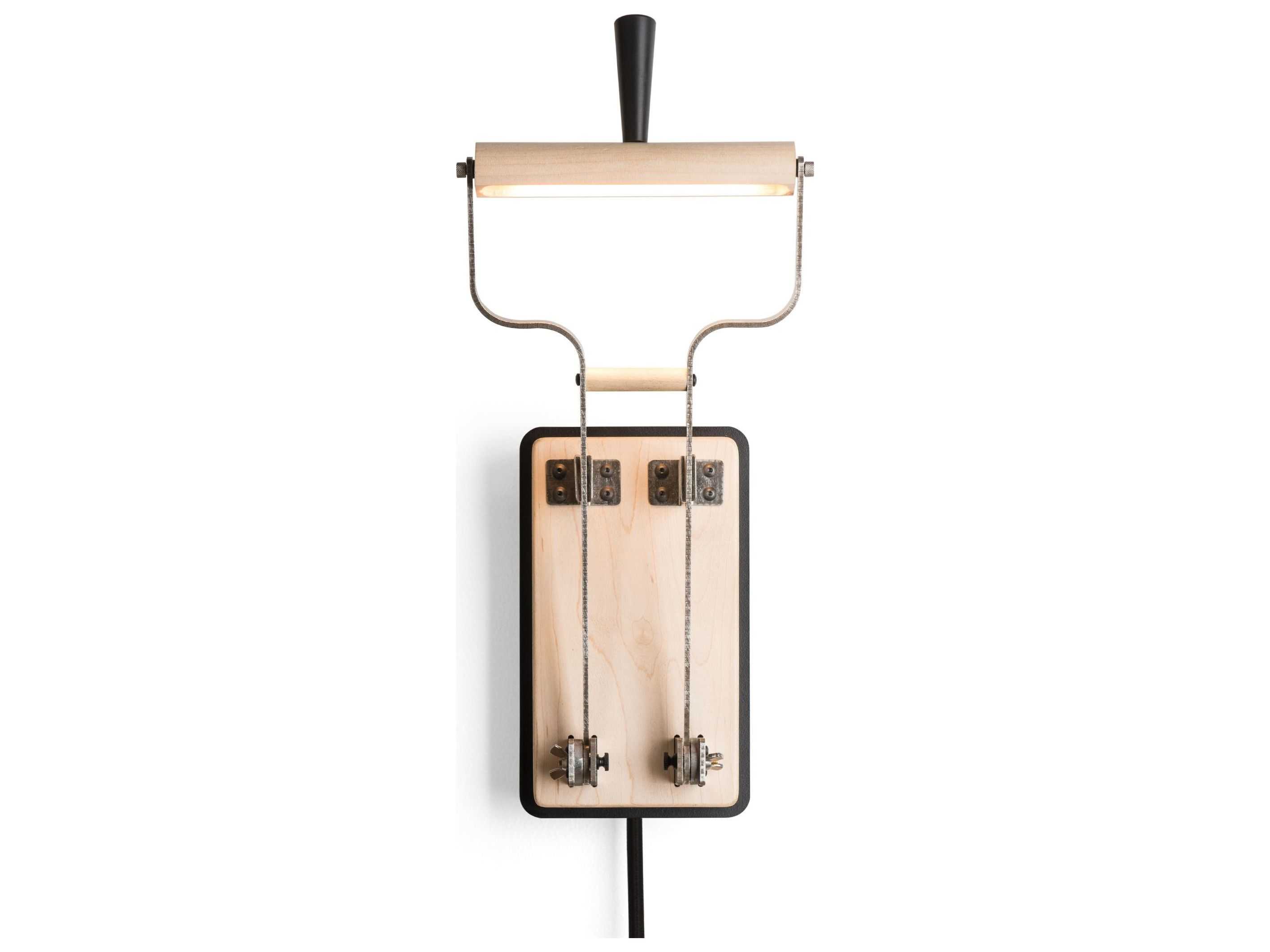 Hubbardton Forge Old Sparky LED Black Maple Wood Desk Lamp