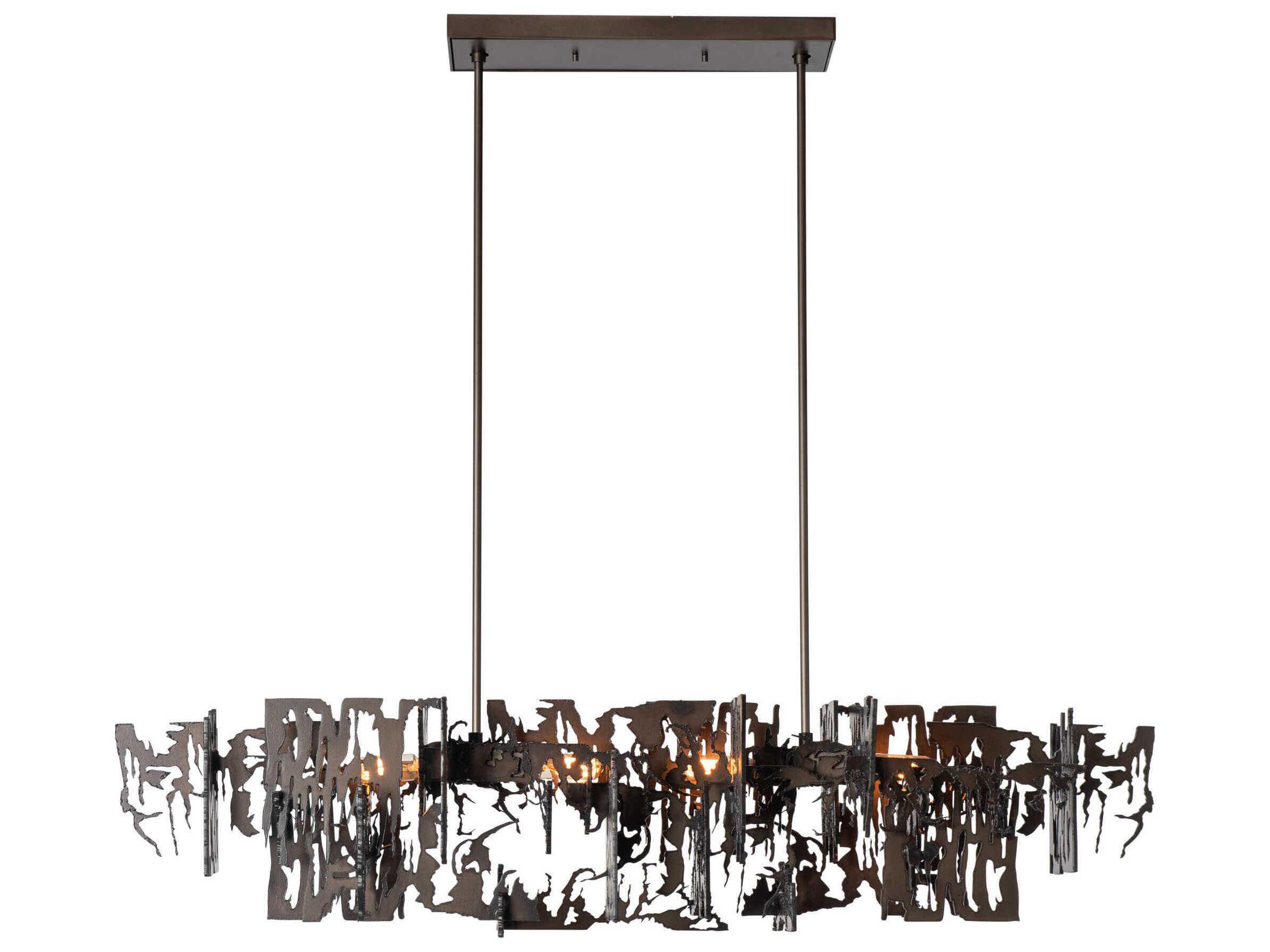 Hubbardton Forge Art + Alchemy Brutus 4-Light Linear Island Pendant
