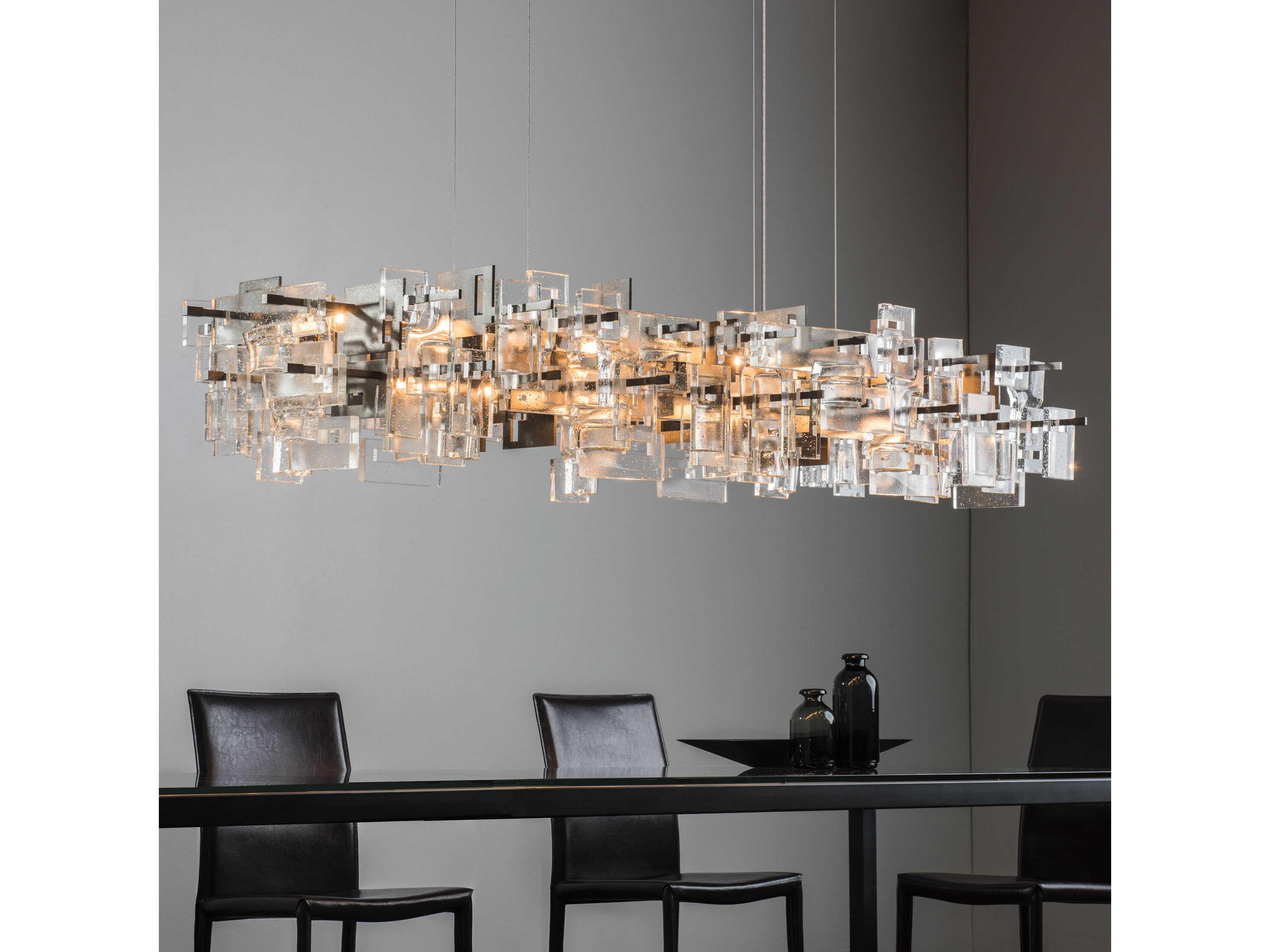 Hubbardton Forge Art + Alchemy Fusion 16-Light Geometric Linear Island Pendant