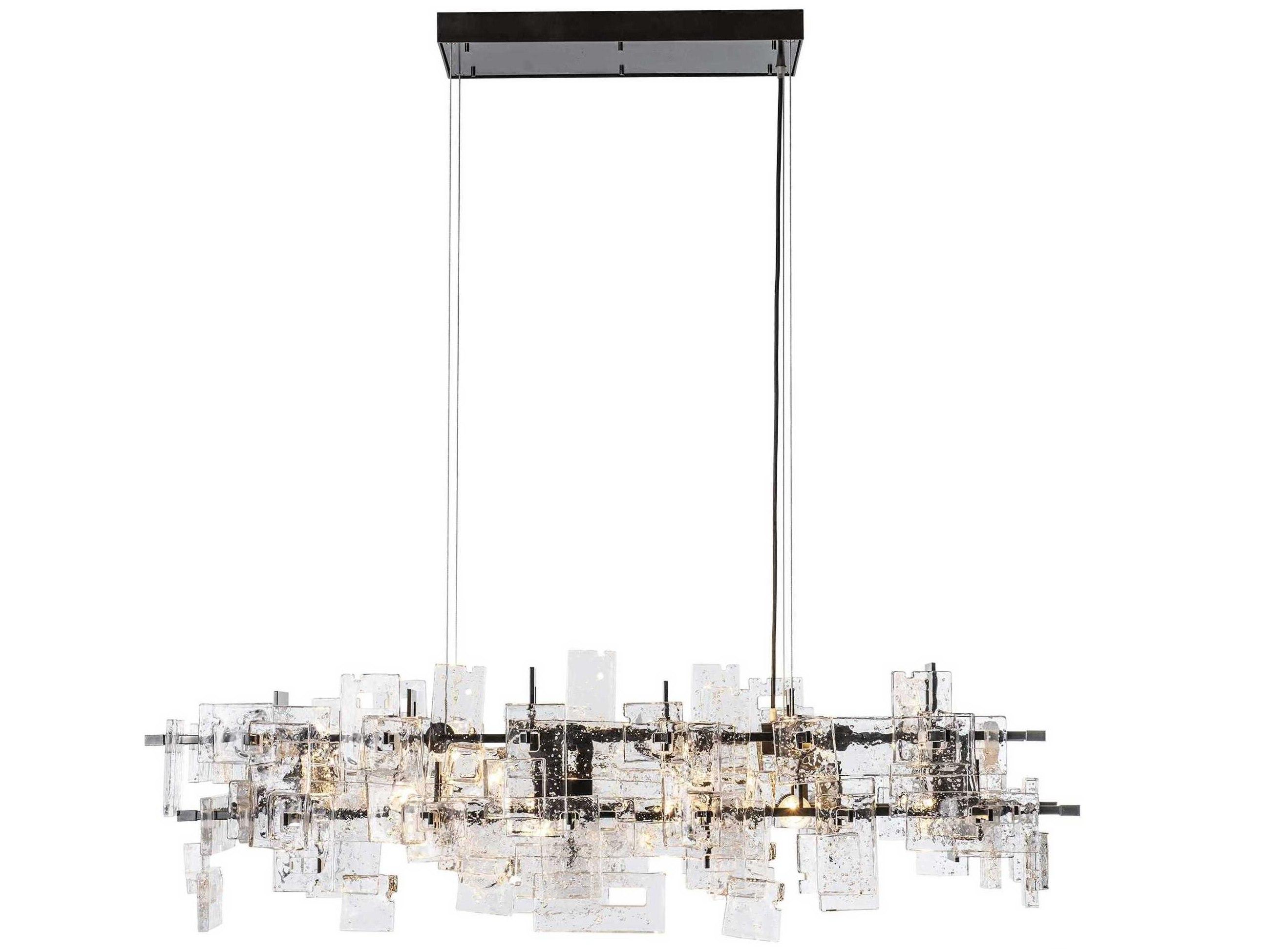 Hubbardton Forge Art + Alchemy Fusion 10-Light Geometric Linear Island Pendant