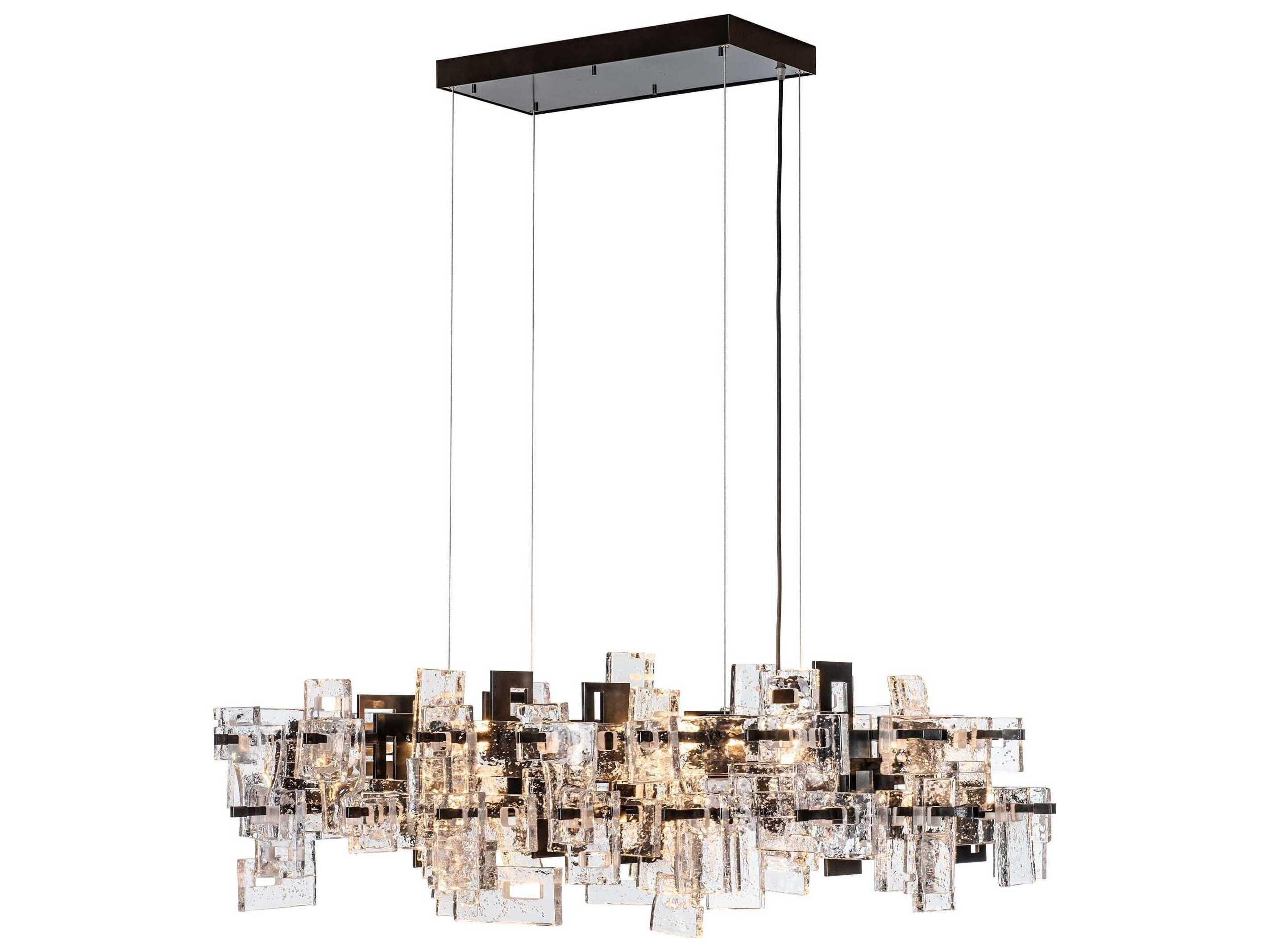 Hubbardton Forge Art + Alchemy Fusion 10-Light Geometric Linear Island Pendant