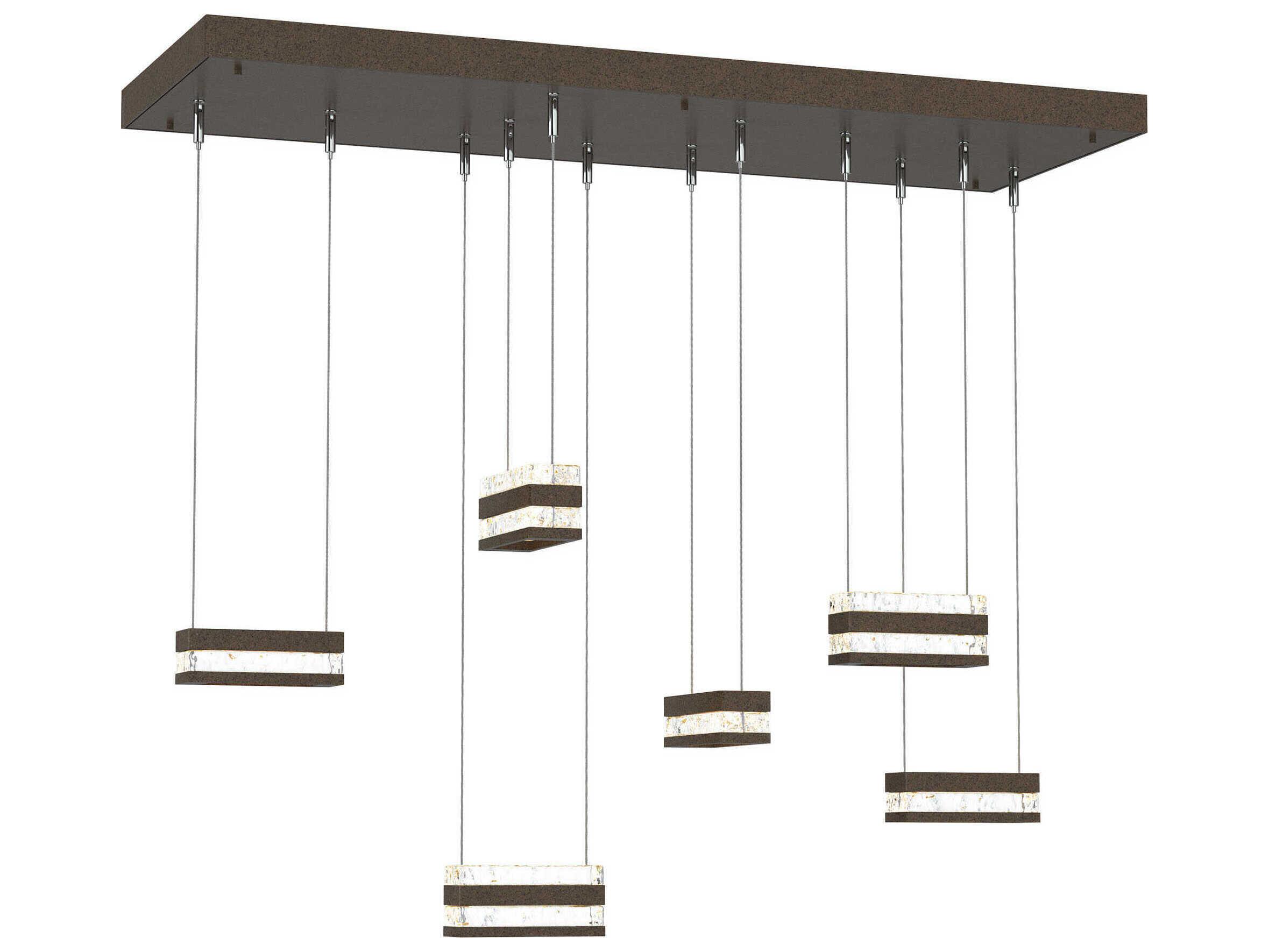 Hubbardton Forge Art + Alchemy Stacks 6-Light Geometric Island Pendant