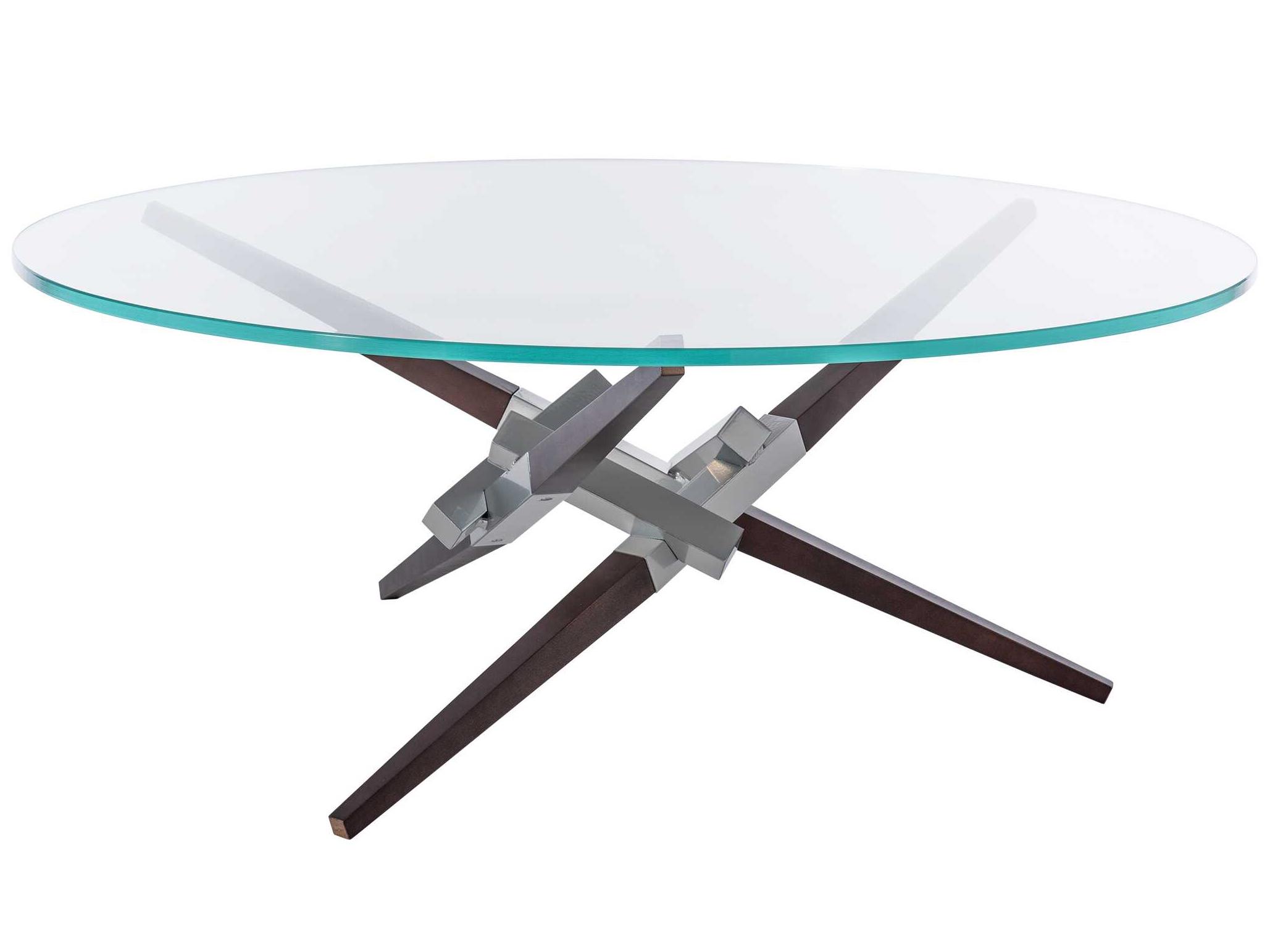 Hubbardton Forge Crux Round Glass Coffee Table