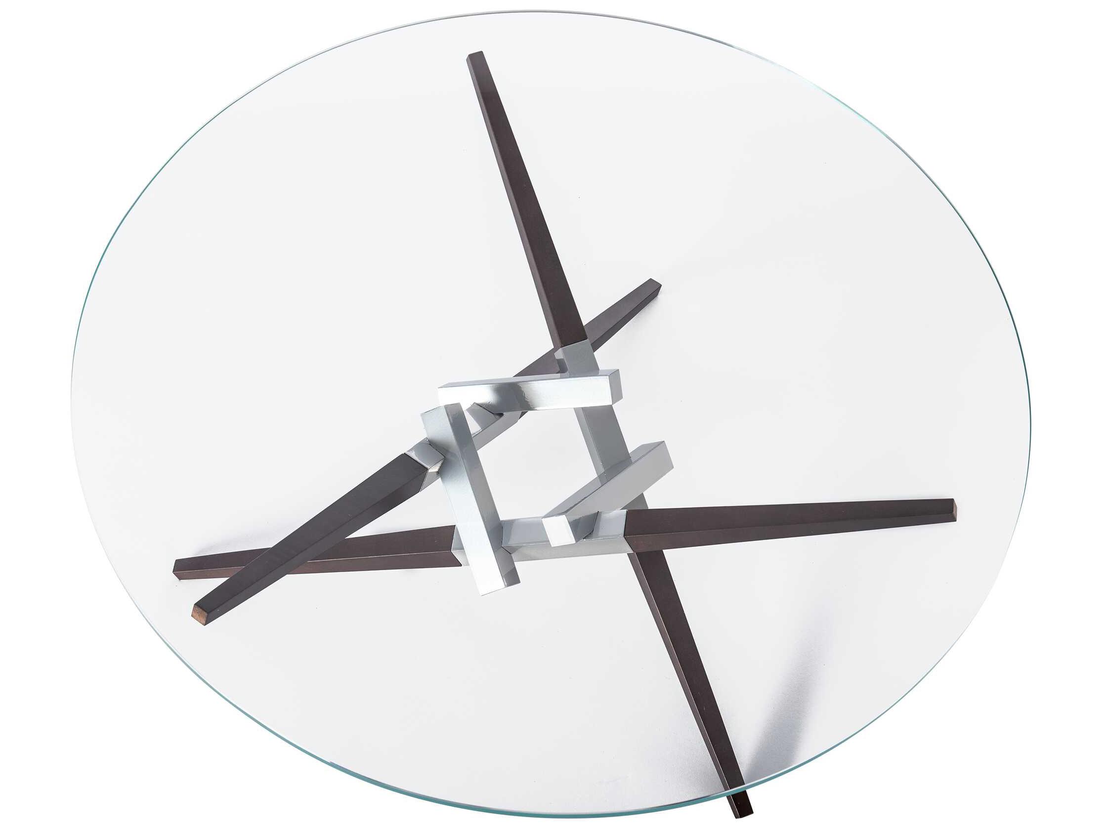Hubbardton Forge Crux Round Glass Coffee Table