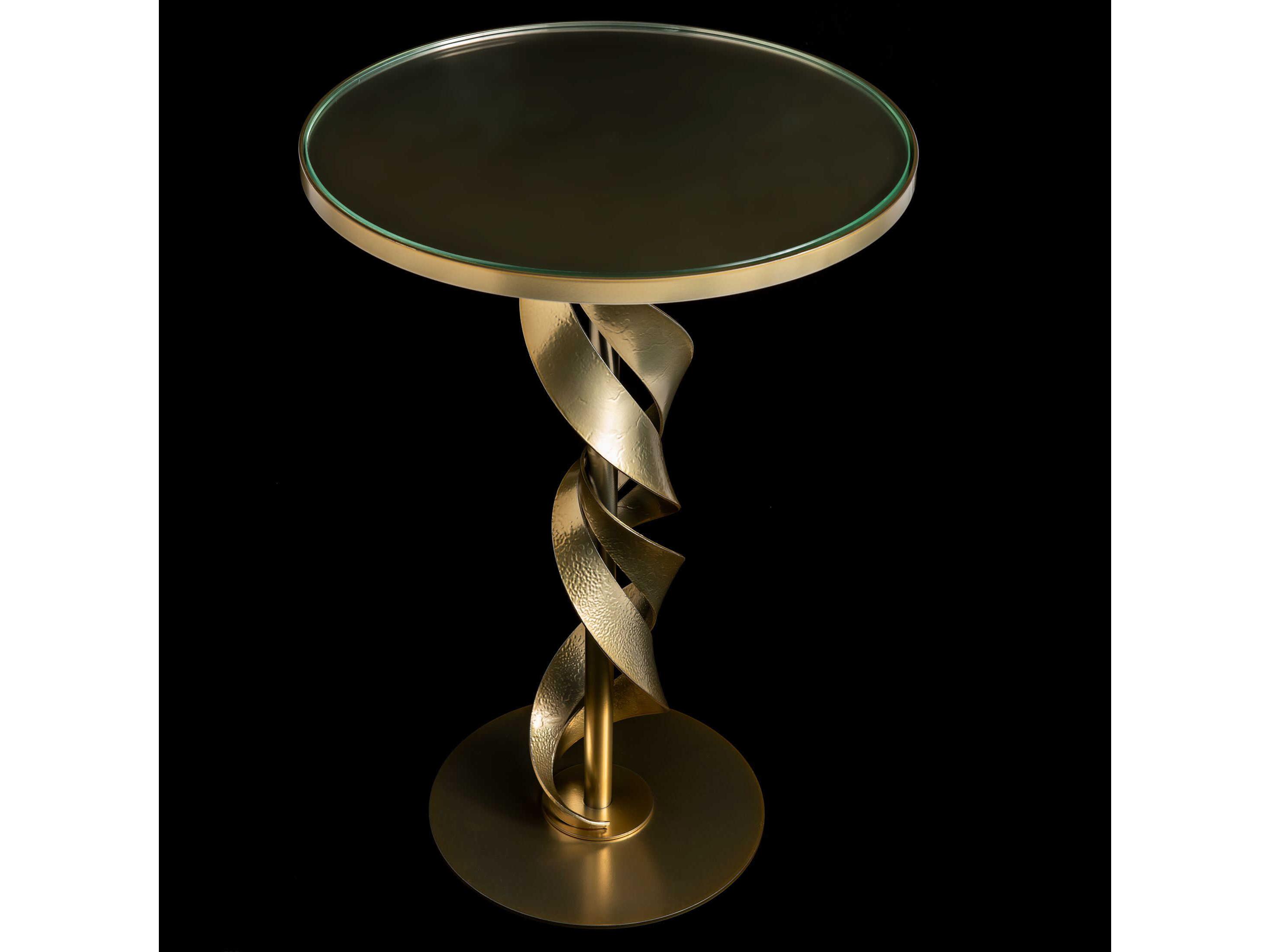 Hubbardton Forge Folio Round Glass End Table