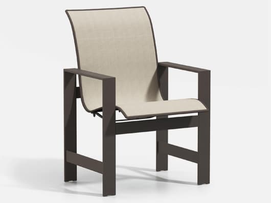Homecrest Grace Sling Aluminum Low Back Patio Dining Arm Chair