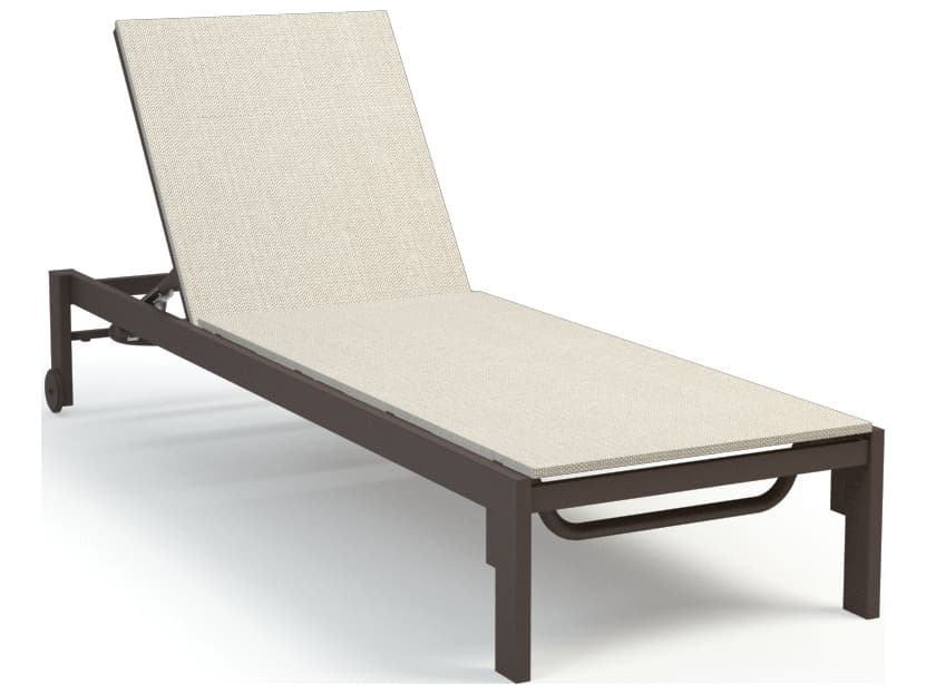 Homecrest Allure Sling Aluminum Stackable Adjustable Outdoor Patio Chaise Lounge with Wheels