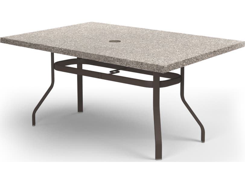 Homecrest Shadow Rock Aluminum Rectangular Outdoor Counter Table with Umbrella Hole