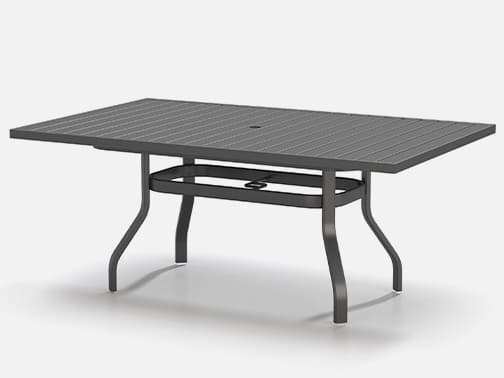 Homecrest Latitude Aluminum Rectangular Patio Counter Table with Umbrella Hole
