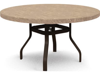 Homecrest Sandstone Faux Aluminum Round Patio Counter Table