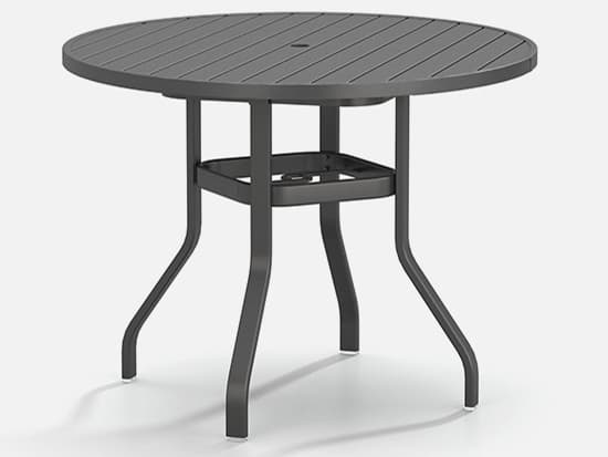 Homecrest Latitude Aluminum Round Patio Counter Table with Umbrella Hole