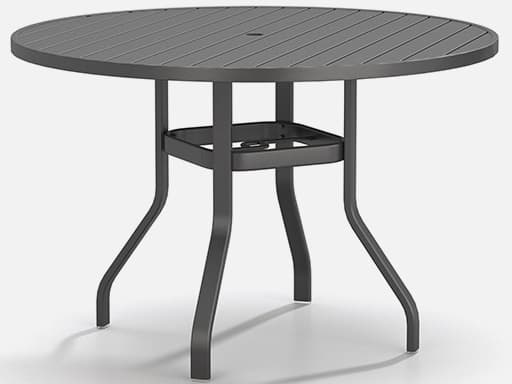 Homecrest Latitude Aluminum Round Outdoor Patio Counter Table with Umbrella Hole