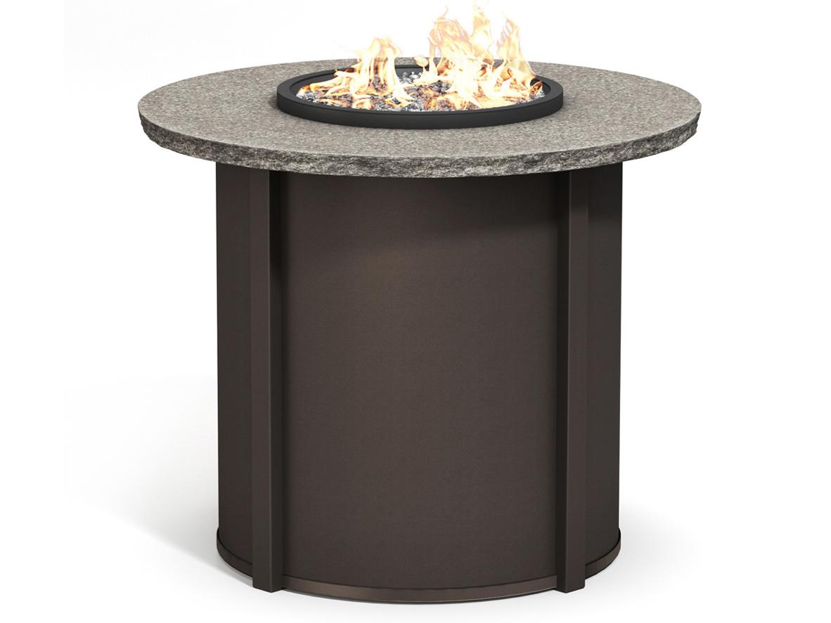 Homecrest Shadow Rock Aluminum Round Outdoor Fire Pit Table