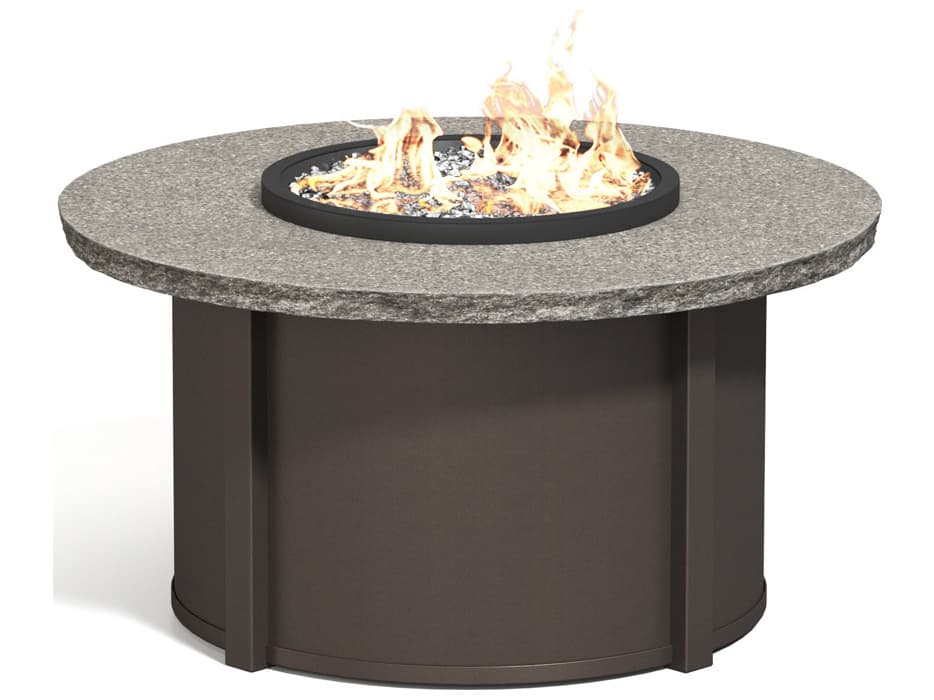 Homecrest Shadow Rock Aluminum Round Patio Fire Pit Table