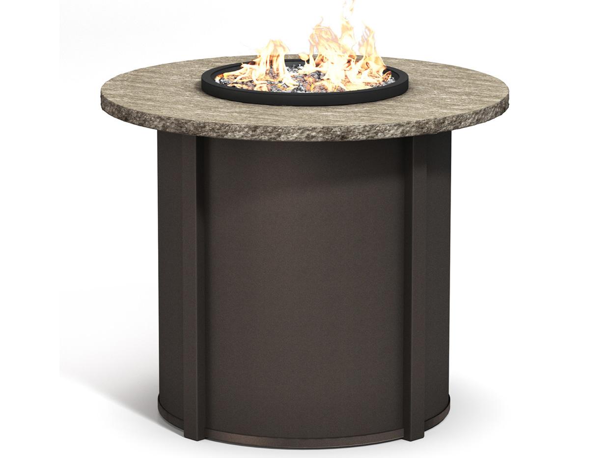 Homecrest Slate Aluminum Round Outdoor Fire Pit Table