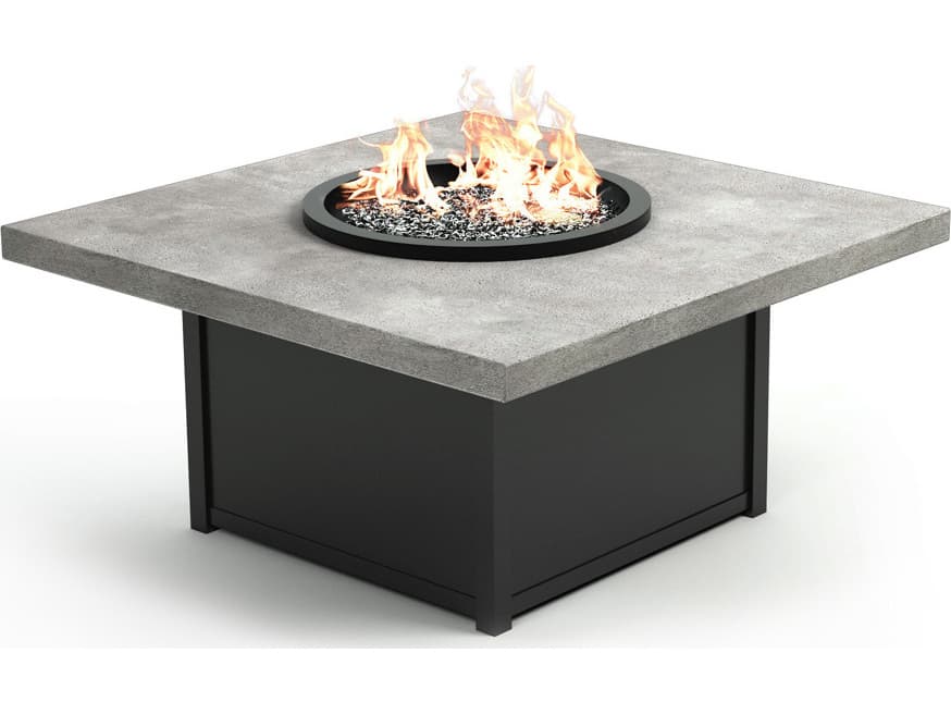Homecrest Concrete Aluminum Square Outdoor Fire Pit Table