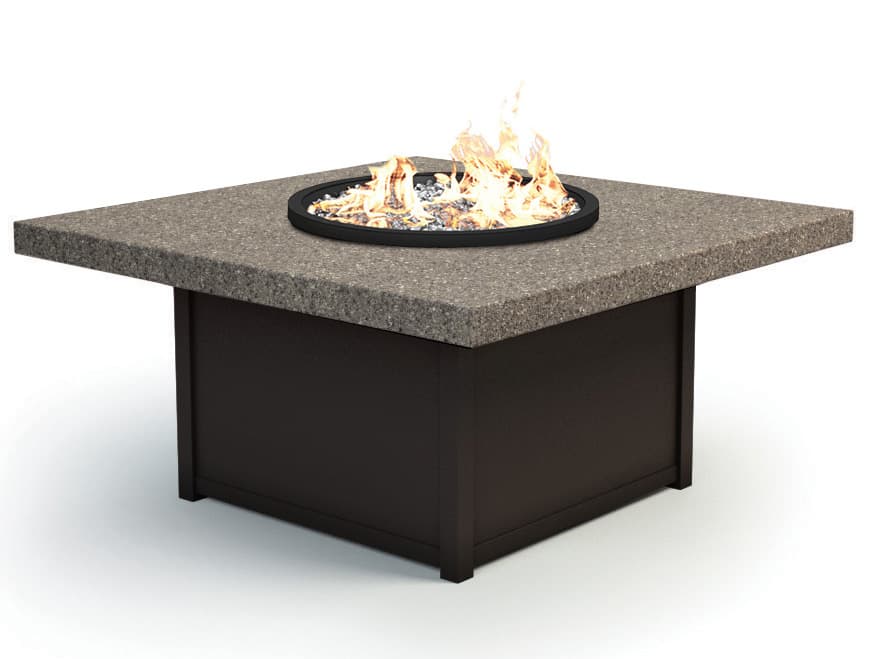 Homecrest Stonegate Aluminum Square Outdoor Patio Fire Pit Table