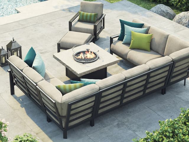 Homecrest Shadow Rock Aluminum Square Fire Pit Table Top