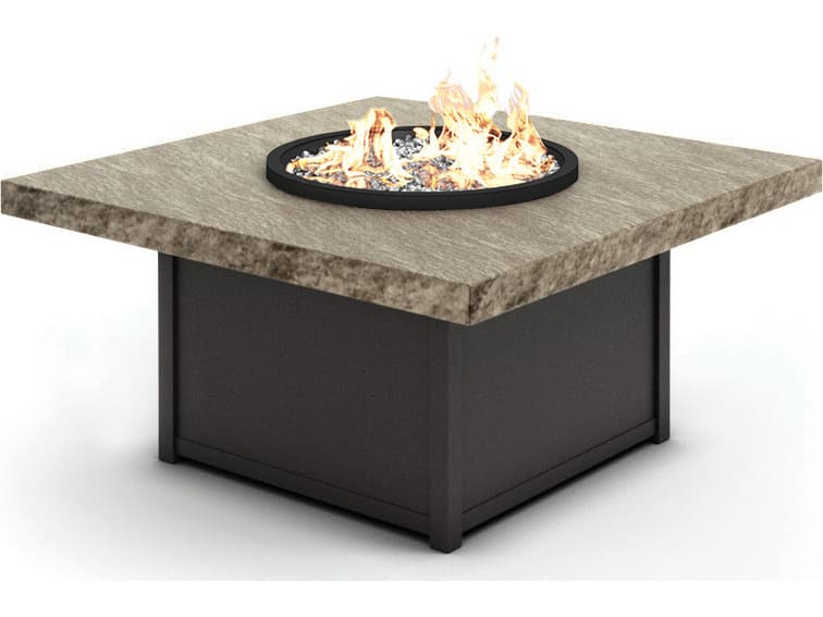 Homecrest Slate Aluminum Square Outdoor Fire Pit Table