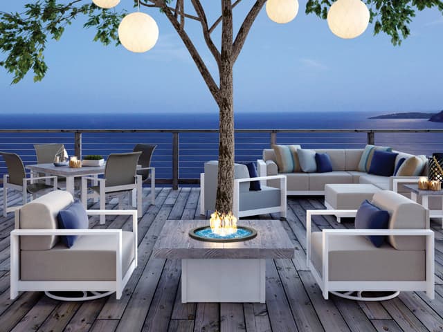 Homecrest Timber Faux Wood Aluminum Square Fire Pit Table Top