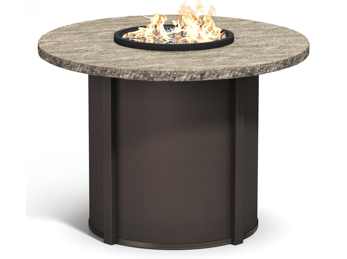 Homecrest Slate Aluminum Round Patio Fire Pit Table