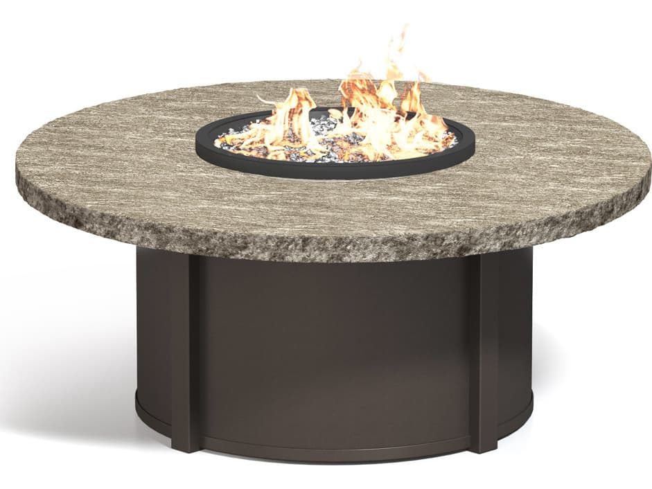 Homecrest Slate Aluminum Round Outdoor Patio Fire Pit Table