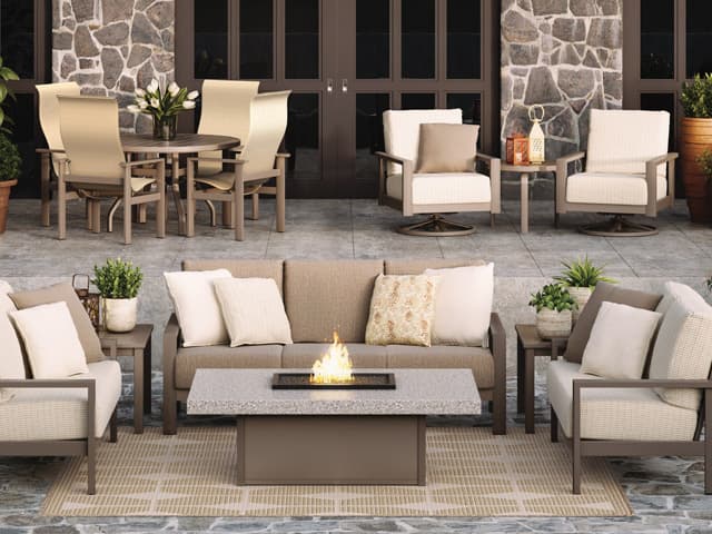 Homecrest Elements Cushion Aluminum High Back Patio Loveseat