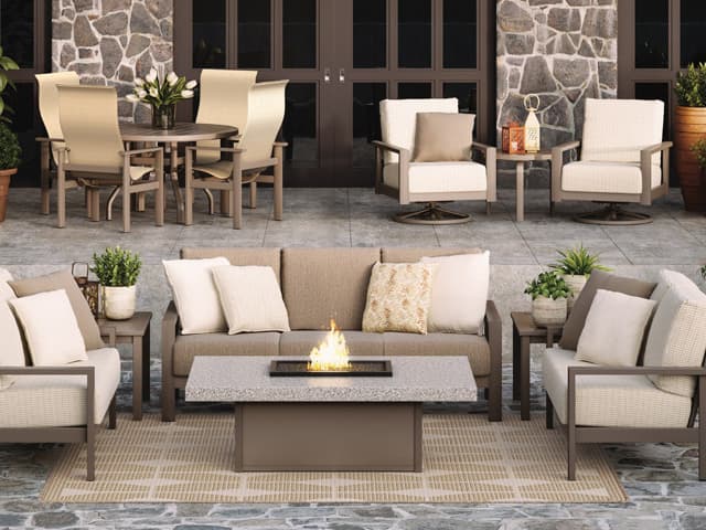 Homecrest Elements Cushion Aluminum High Back Patio Sofa
