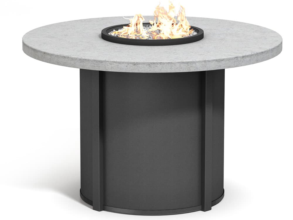 Homecrest Concrete Aluminum Round Patio Fire Pit Table